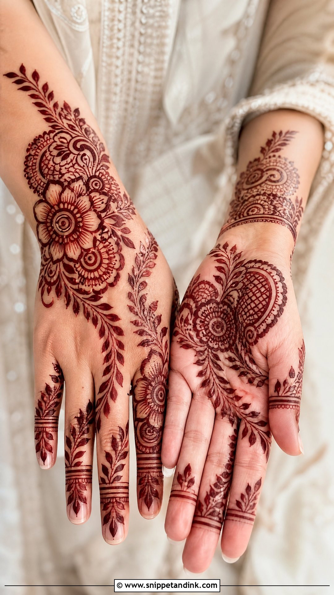 Arabic Bridal Wedding Henna Design - Snippet and Ink - 30 Wedding Henna Designs