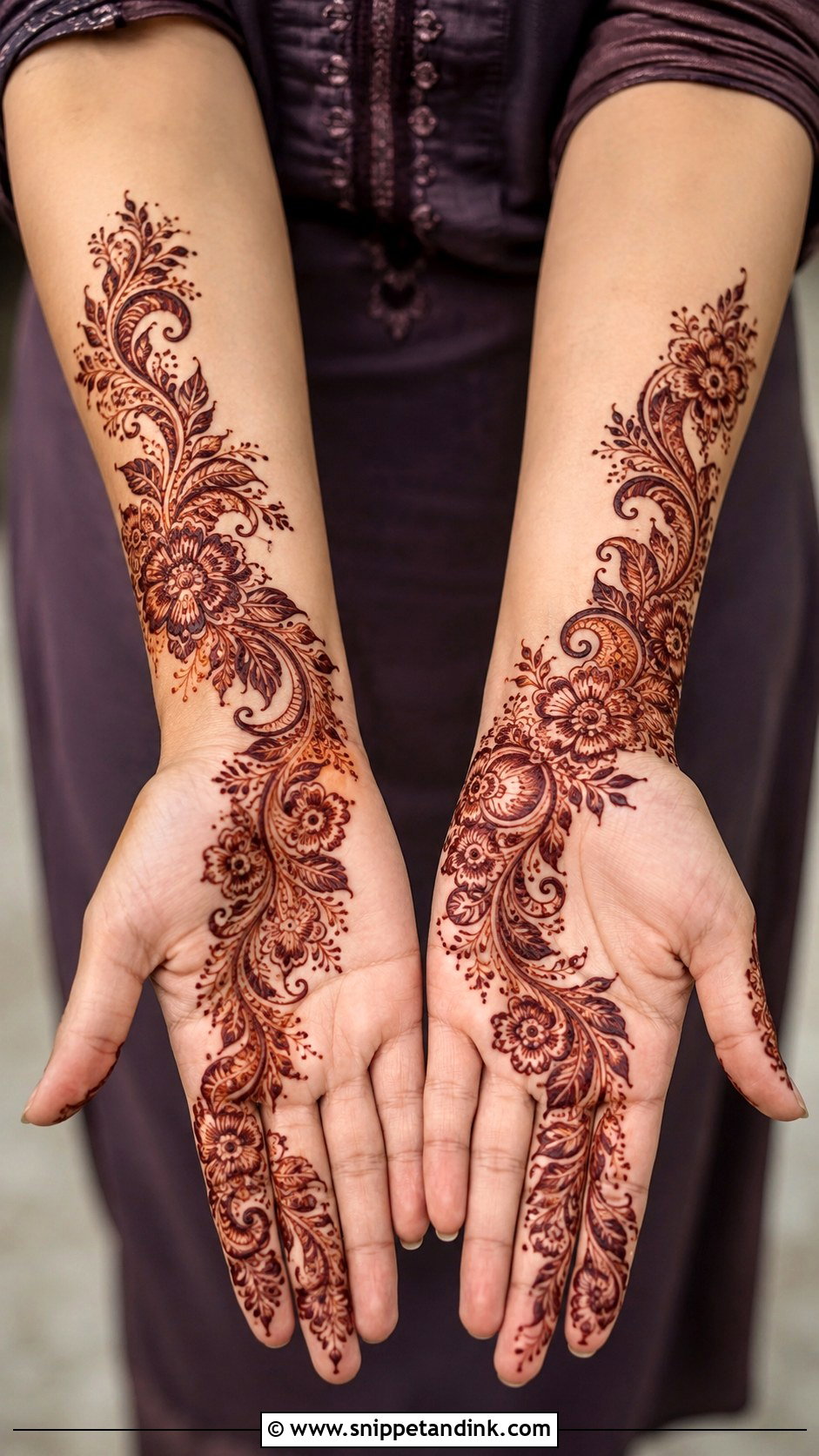 Arabic Diagonal Front Hand Mehndi Design - Snippet and Ink - 35 Latest Arabic Front Hand Mehndi Designs