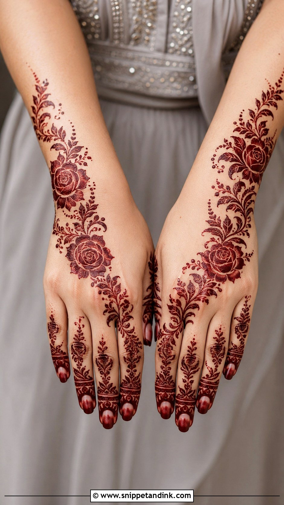 Arabic Dubai Rose Mehndi Design - Snippet and Ink - 35 Dubai Rose Mehndi Designs
