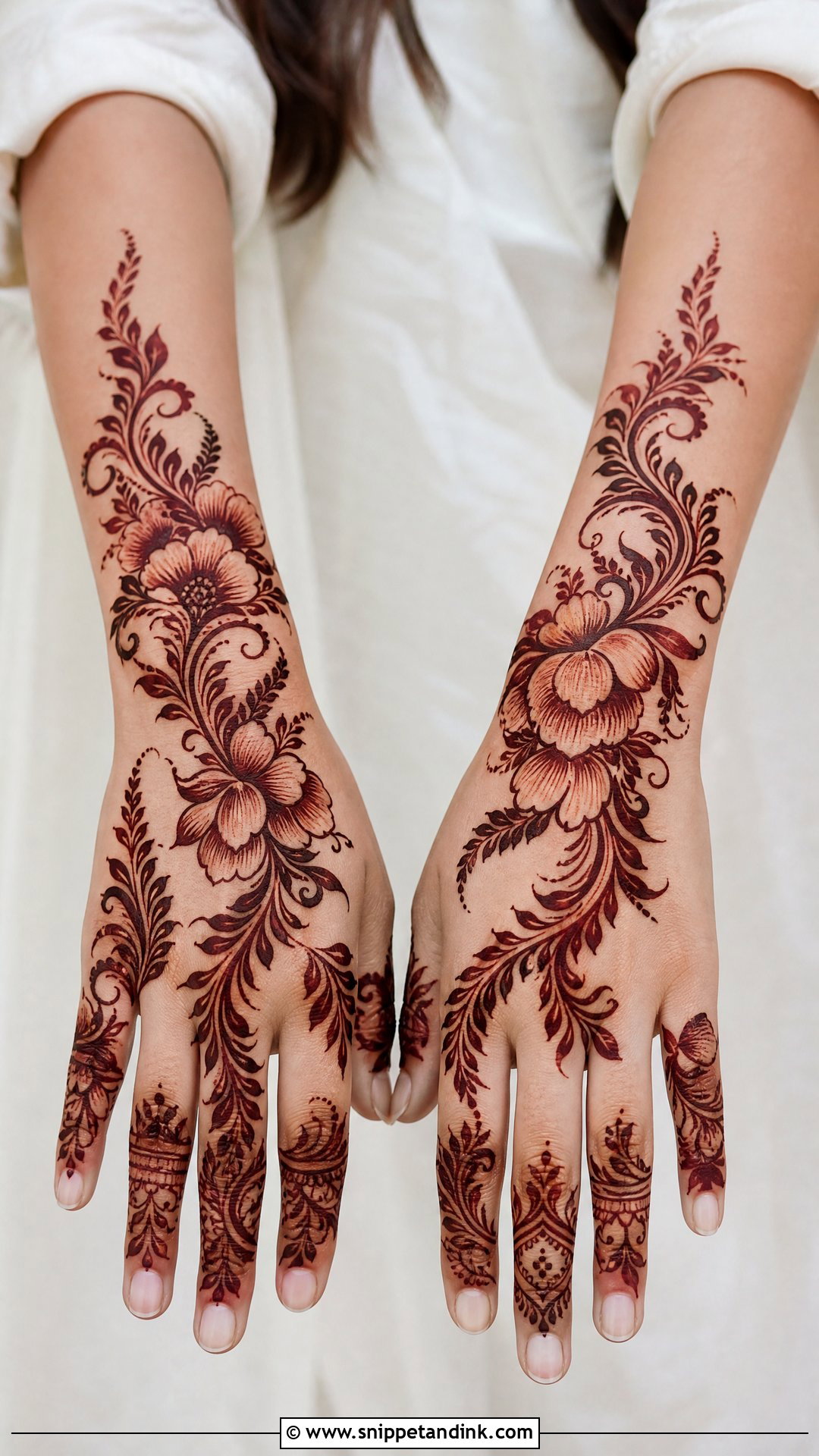 Arabic Dulhan Back Hand Mehndi Design - Snippet and Ink - 25 Dulhan Back Hand Mehndi Designs