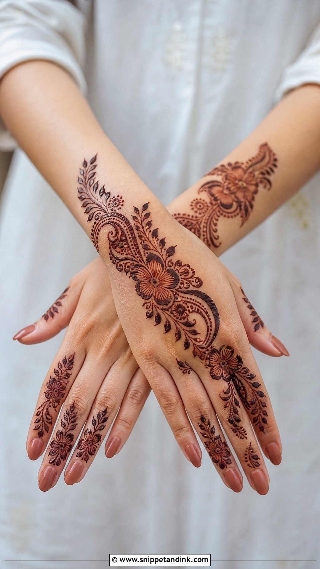 Arabic Engagement Mehndi Design - Snippet and Ink - 20 Simple Engagement Mehndi Ideas