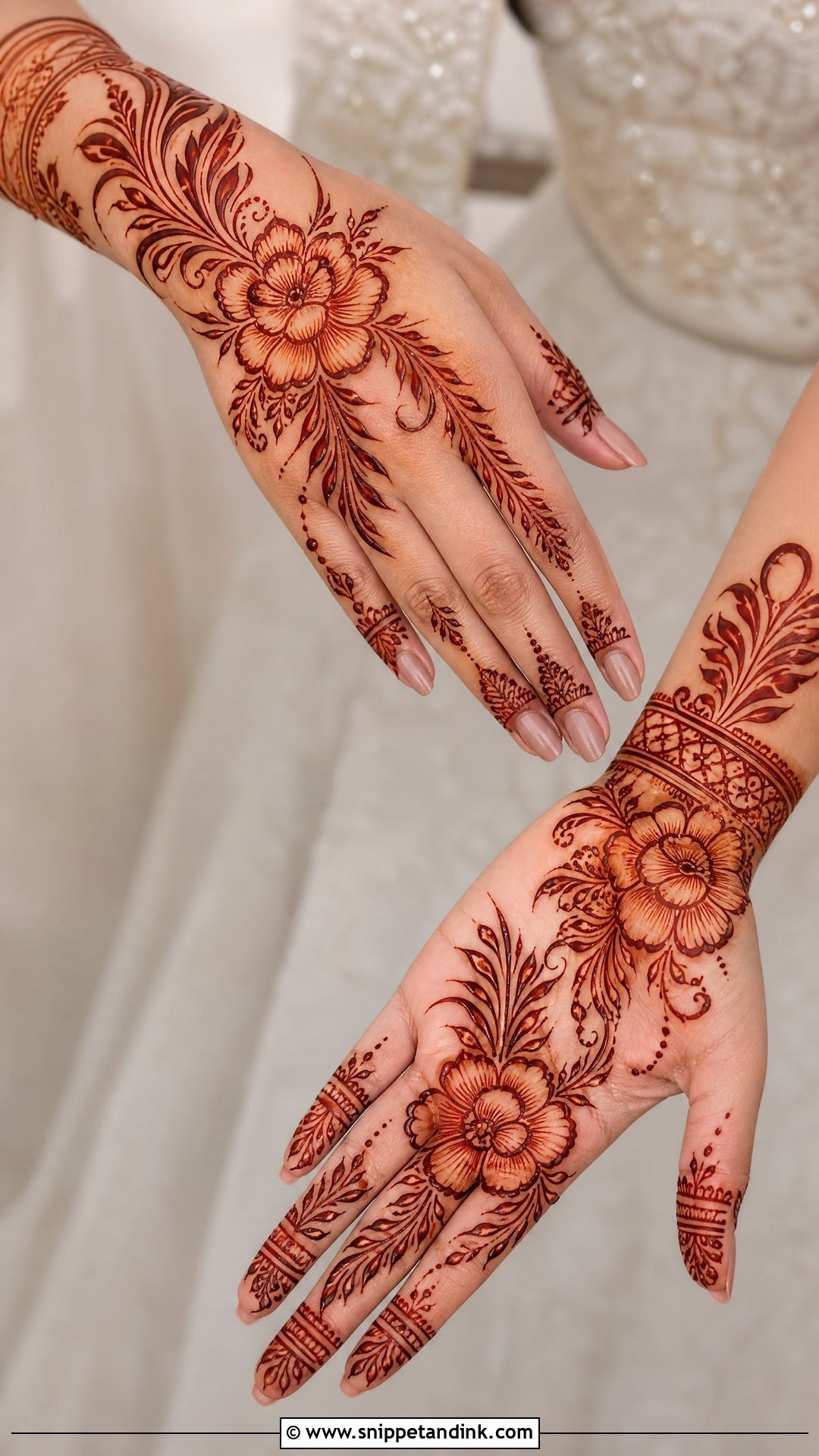 Arabic Engagement Mehndi Design - Snippet and Ink - 20 Engagement Bride Mehndi Designs