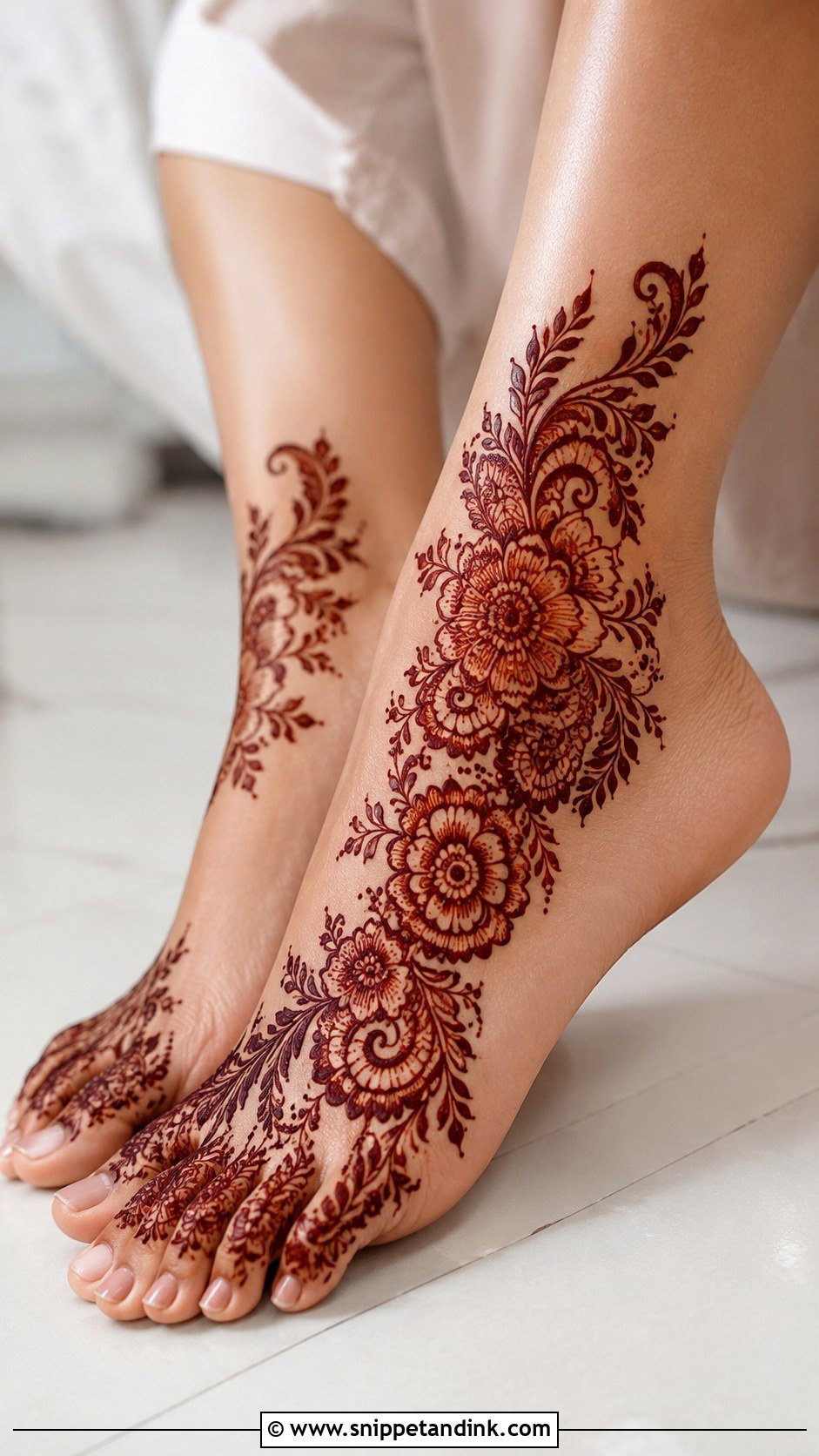 Arabic Feet Mehndi Design - Snippet and Ink - 35 Feet Mehndi Designs