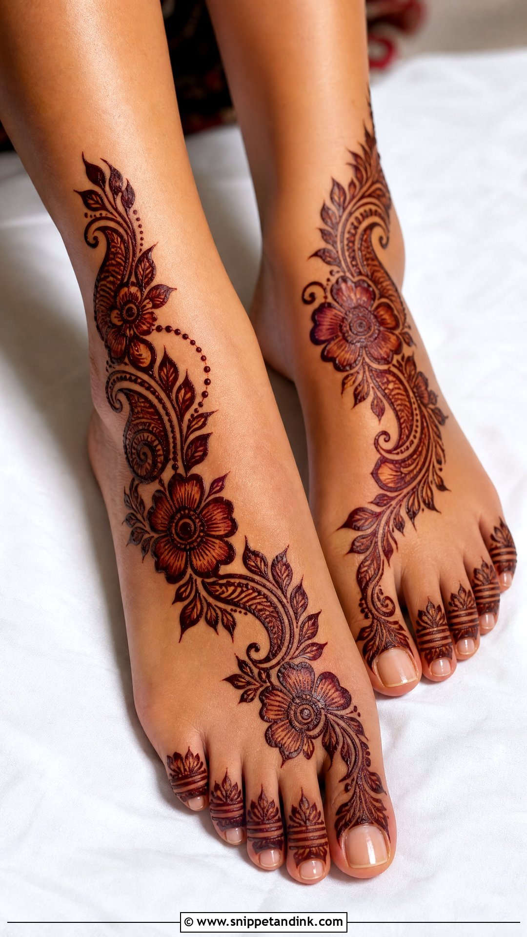 Arabic Feet Mehndi Design - Snippet and Ink - 30 Unique Feet Mehndi Designs