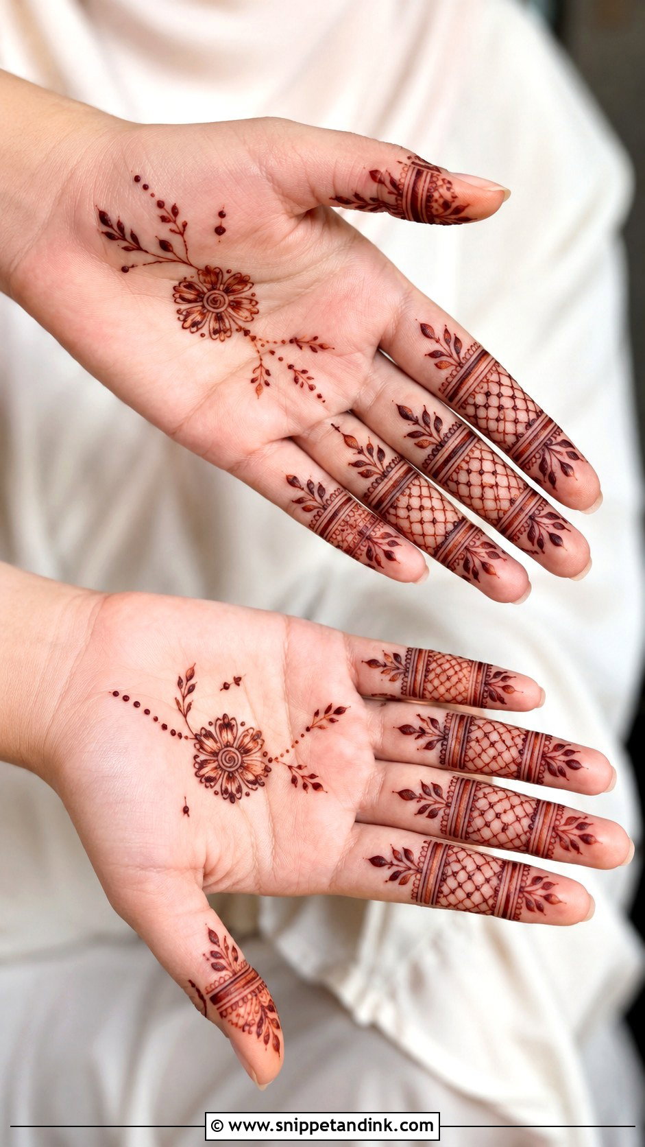 Arabic Finger Front Hand Mehndi Design - Snippet and Ink - 35 Arabic Front Hand Mehndi Designs