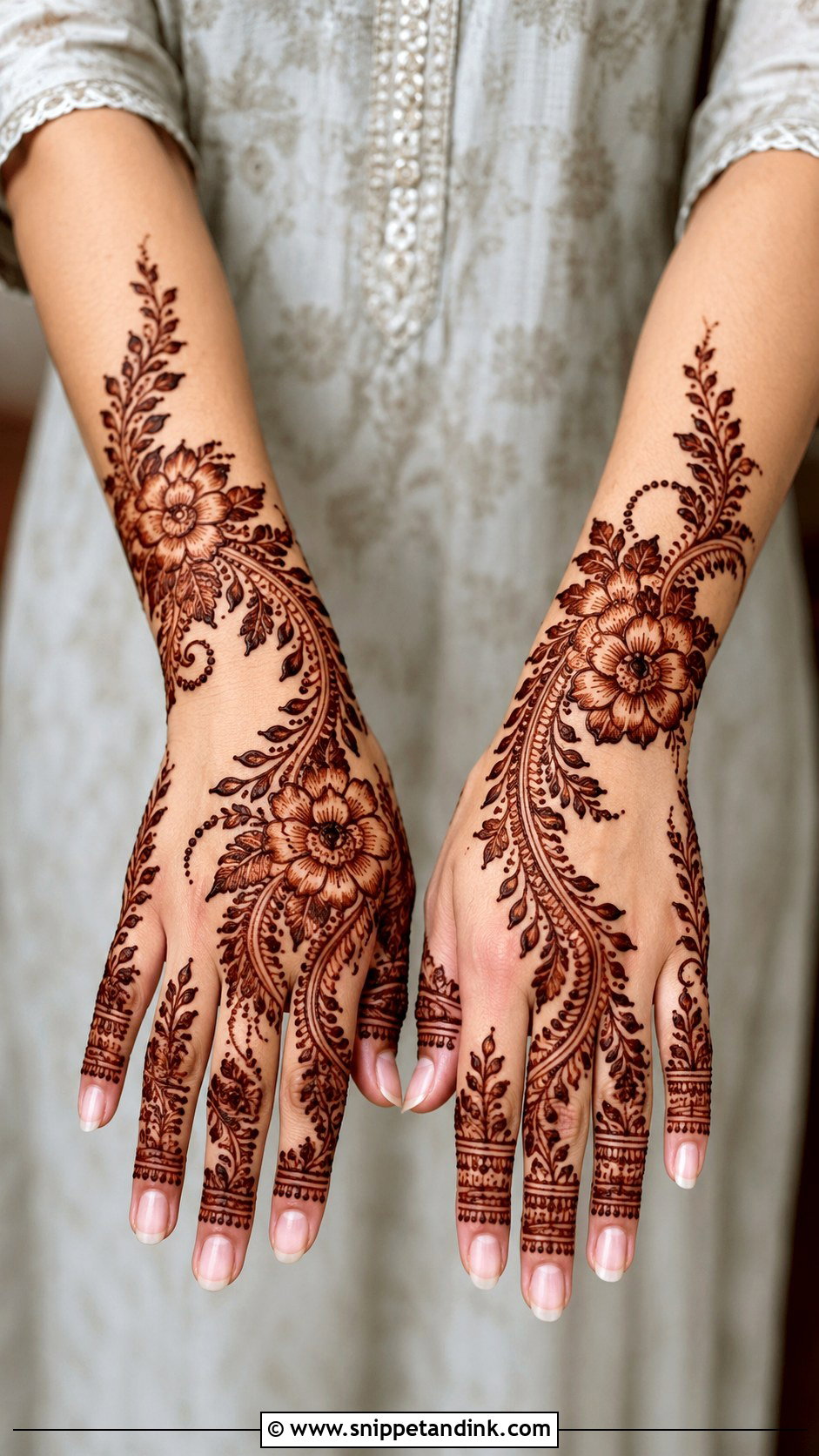 Arabic Floral Mehndi Design - Snippet and Ink - 30 New Trending Mehndi Designs