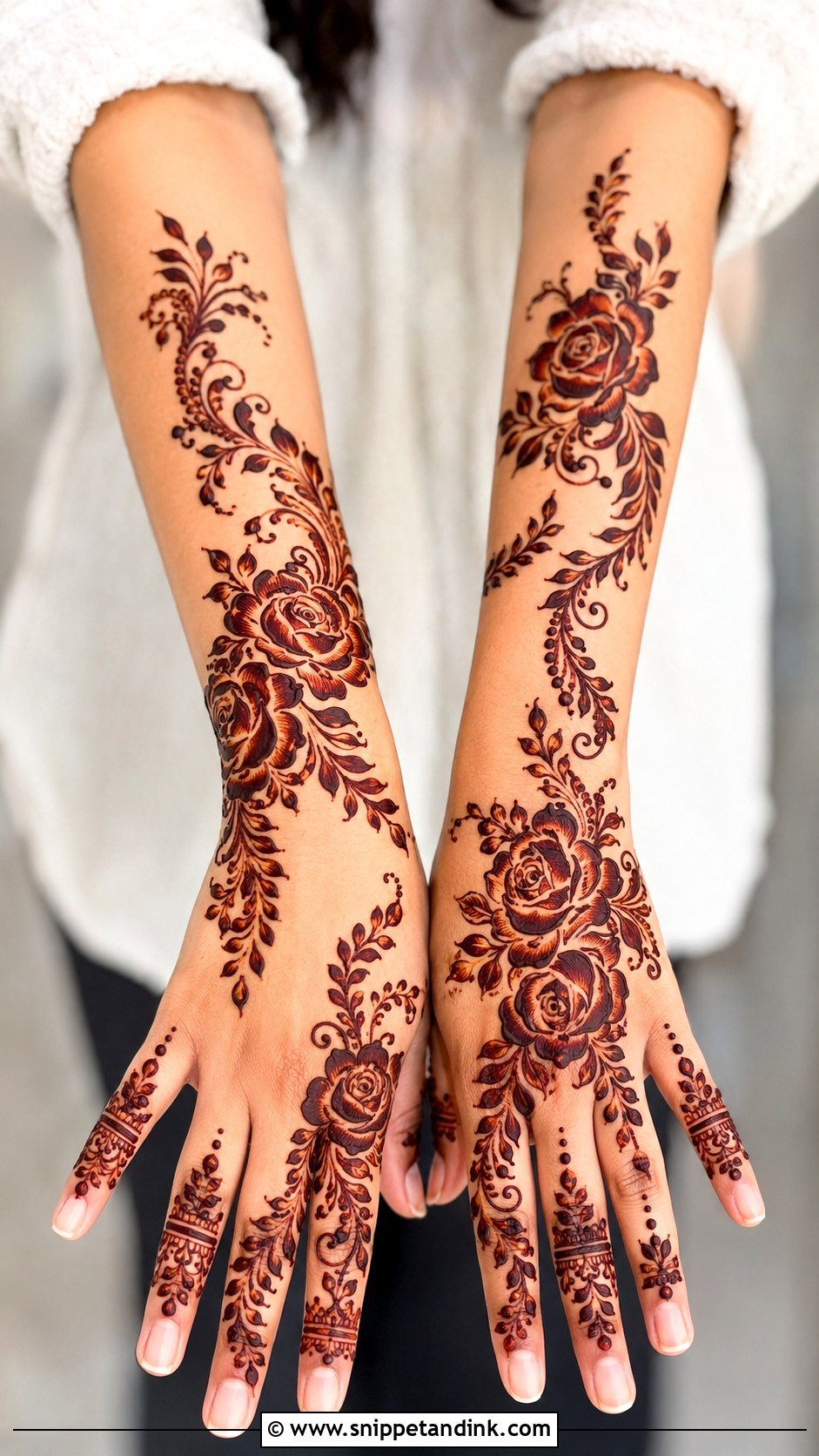 Arabic Floral Mehndi Design - Snippet and Ink - 35 Floral Mehndi Designs
