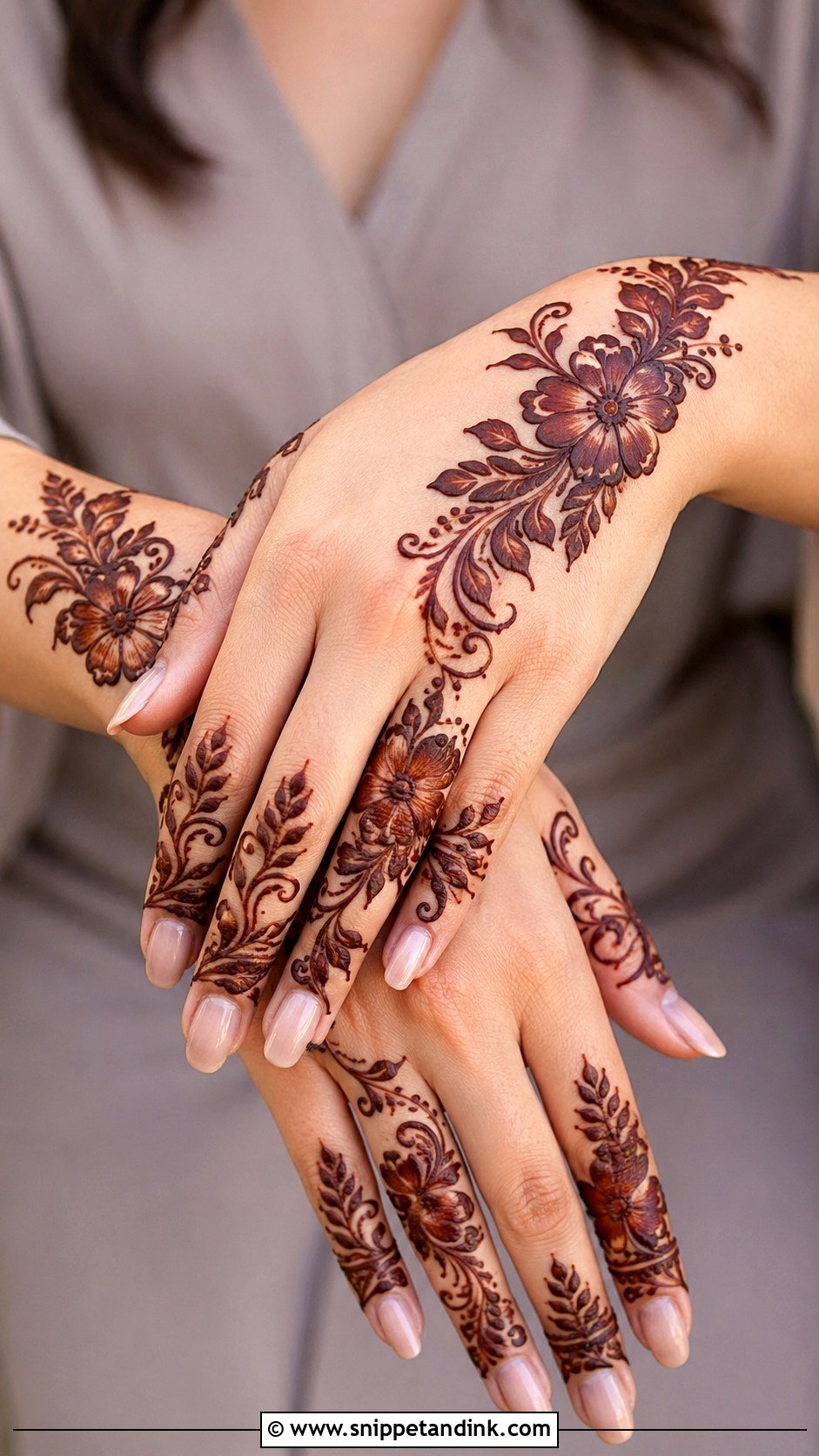 Arabic Floral Mehndi Design - Snippet and Ink - 35 Henna (Mehndi) Design Ideas