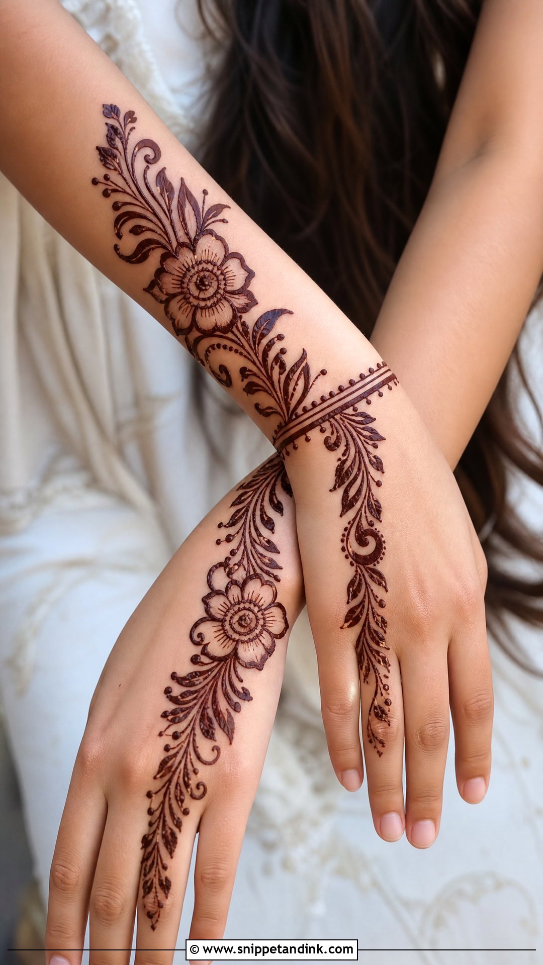 Arabic Floral Wrist Mehndi Design - Snippet and Ink - 30 Wrist Mehndi Designs