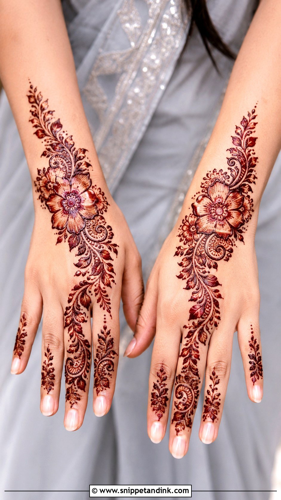 Arabic Flower Mehndi Design - Snippet and Ink - 35 Flower Mehndi Designs
