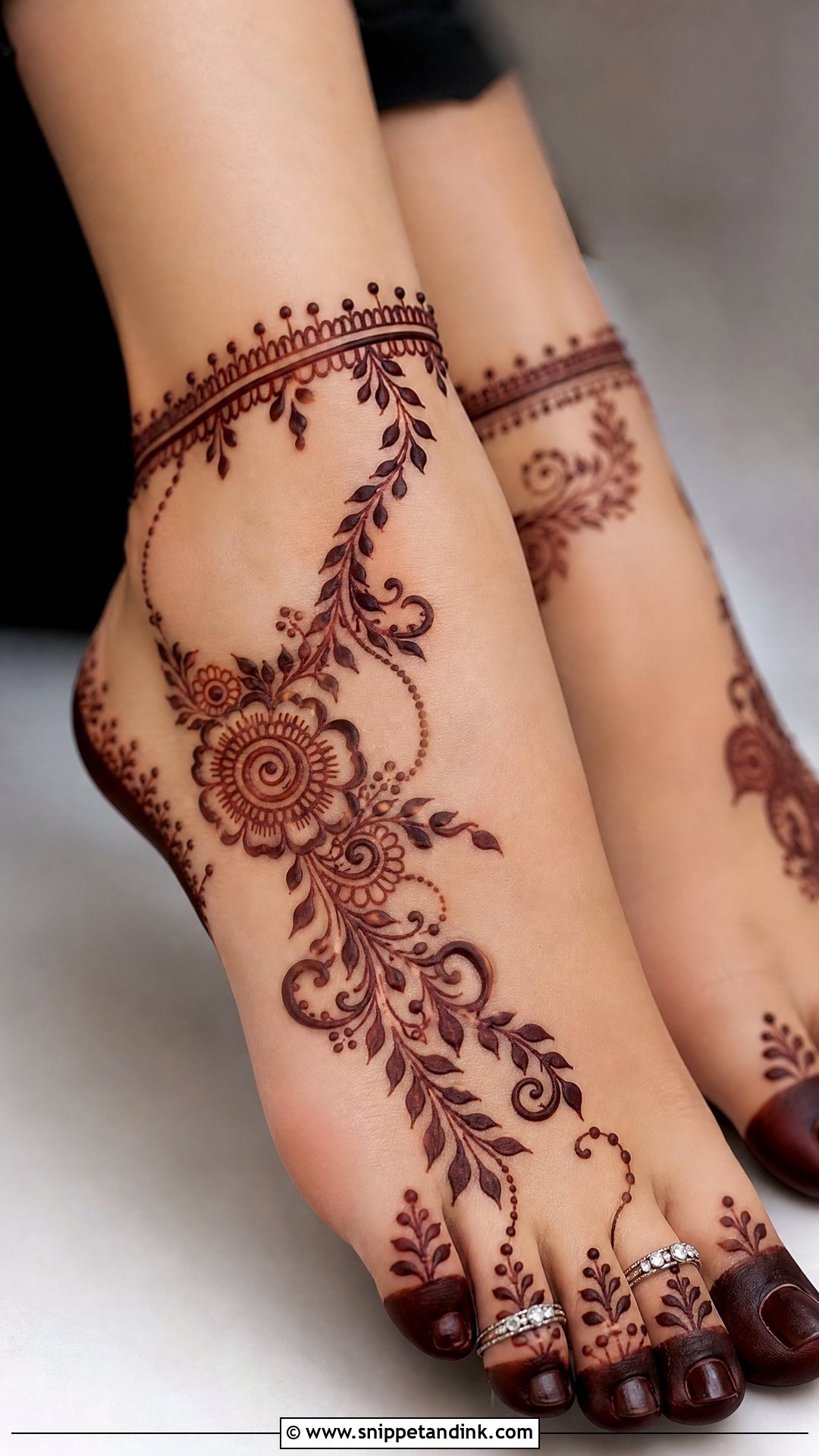 Arabic Foot Mehndi Design - Snippet and Ink - 35 Arabic Mehndi Designs