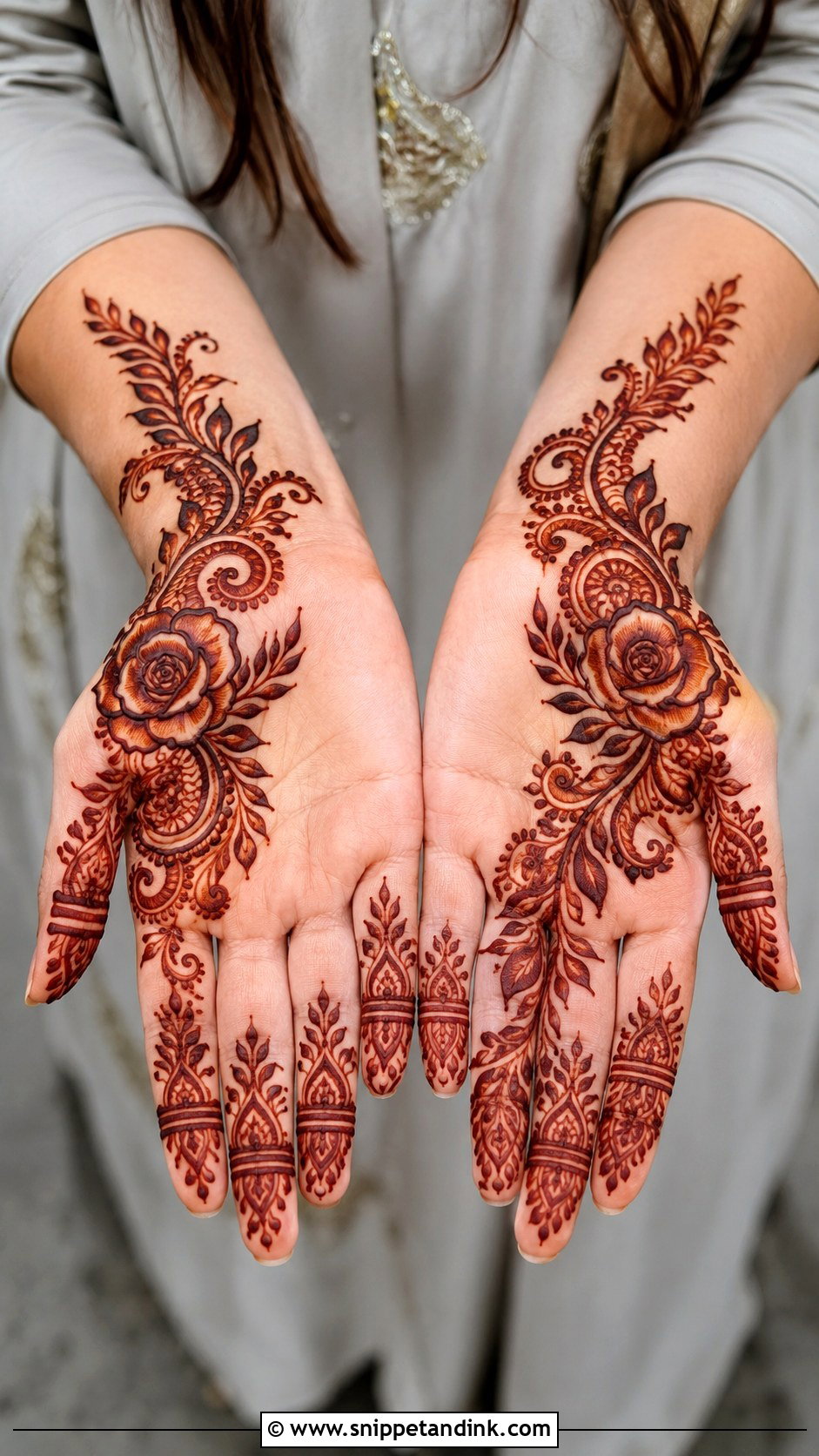 Arabic Front Hand Mehndi Design - Snippet and Ink - 35 Front Hand Mehndi Designs