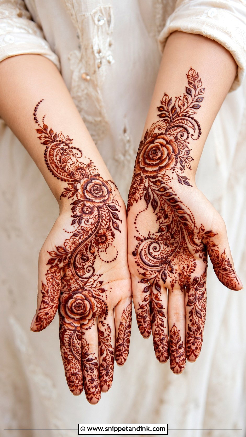 Arabic Front Hand Mehndi Design - Snippet and Ink - 35 Front Mehndi Designs