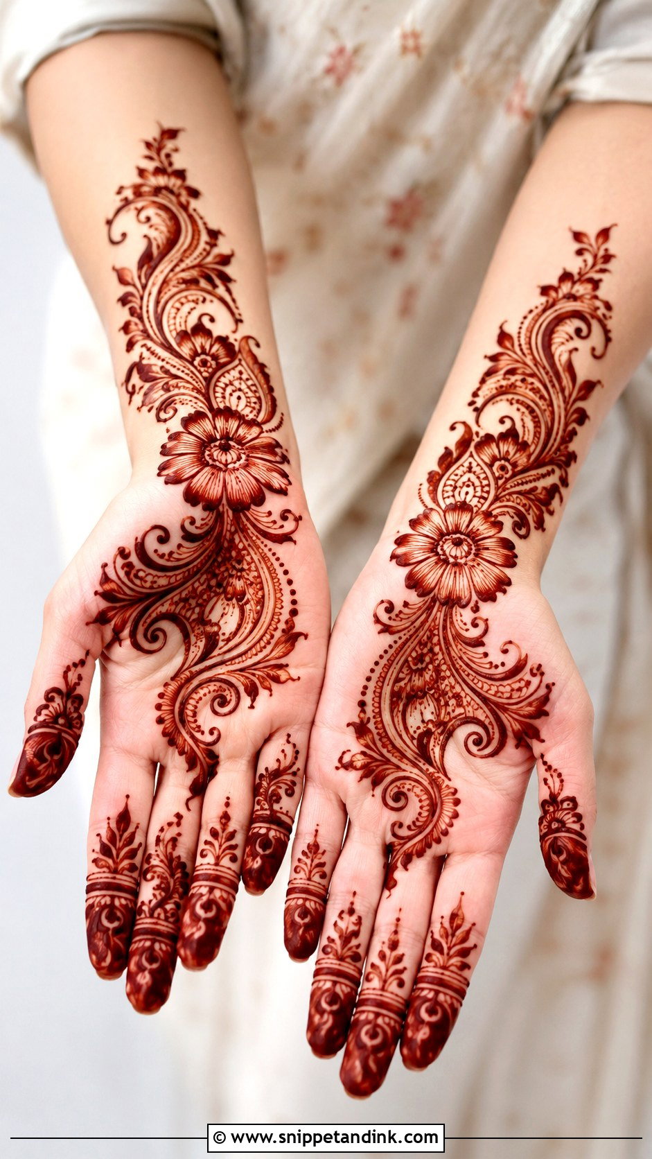 Arabic Front Hand Mehndi Design - Snippet and Ink - 35 Modern Arabic Mehndi Designs