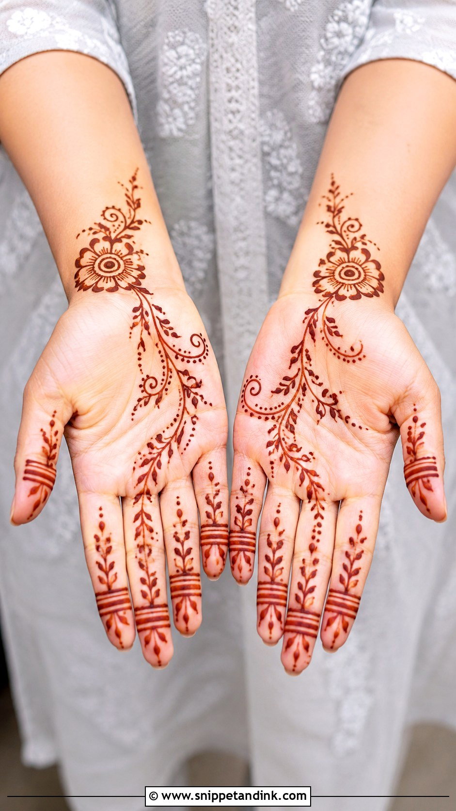 Arabic Front Hand Mehndi Design For Beginners - Snippet and Ink - 35 Arabic Front Hand Mehndi Designs
