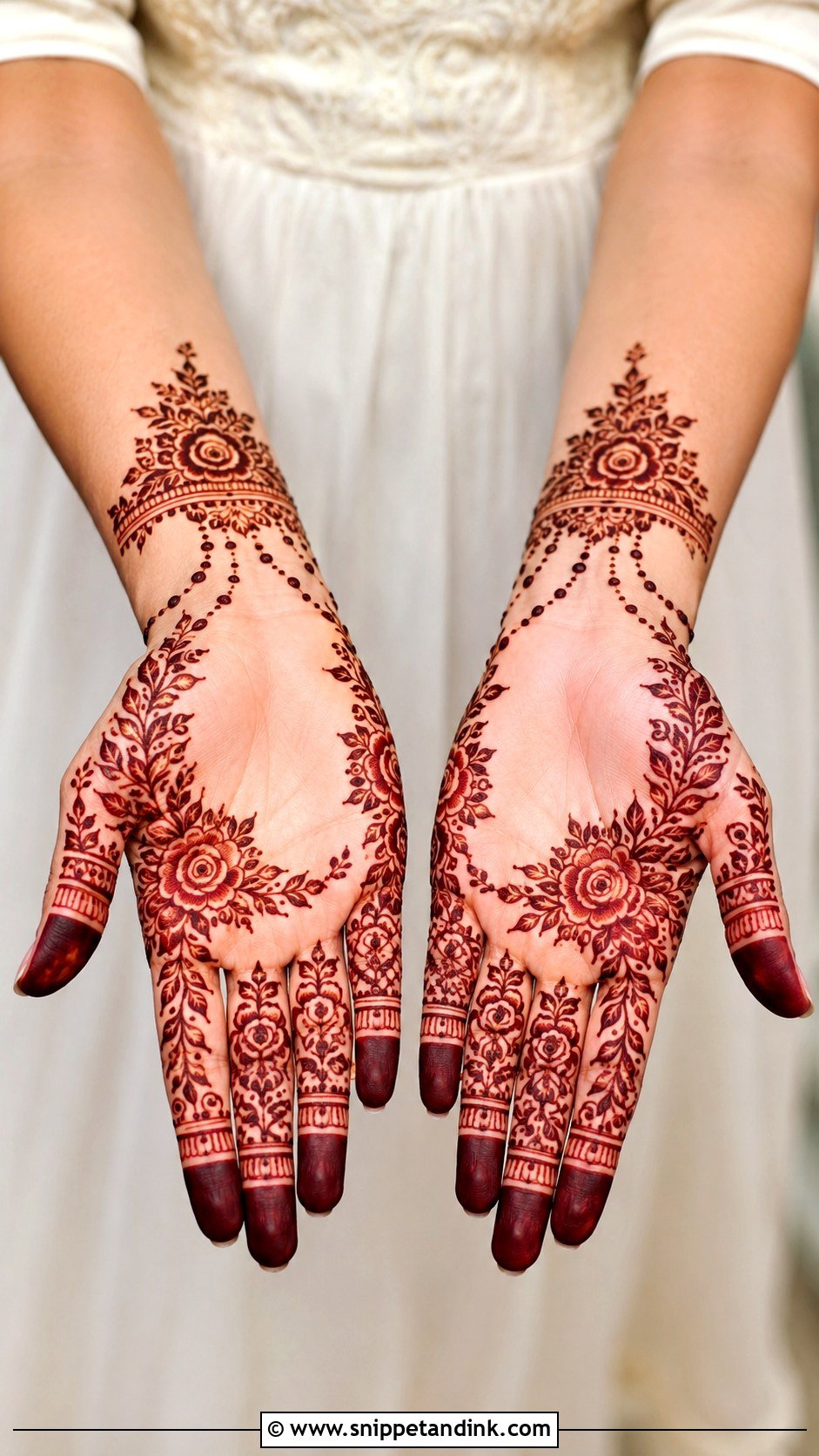 Arabic Front Hand Mehndi Design For Engagement - Snippet and Ink - 35 Arabic Front Hand Mehndi Designs