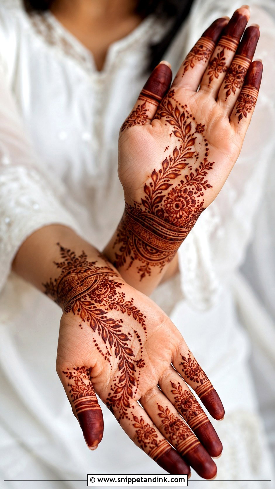 Arabic Front Hand Mehndi Design For Short Fingers - Snippet and Ink - 35 Arabic Front Hand Mehndi Designs