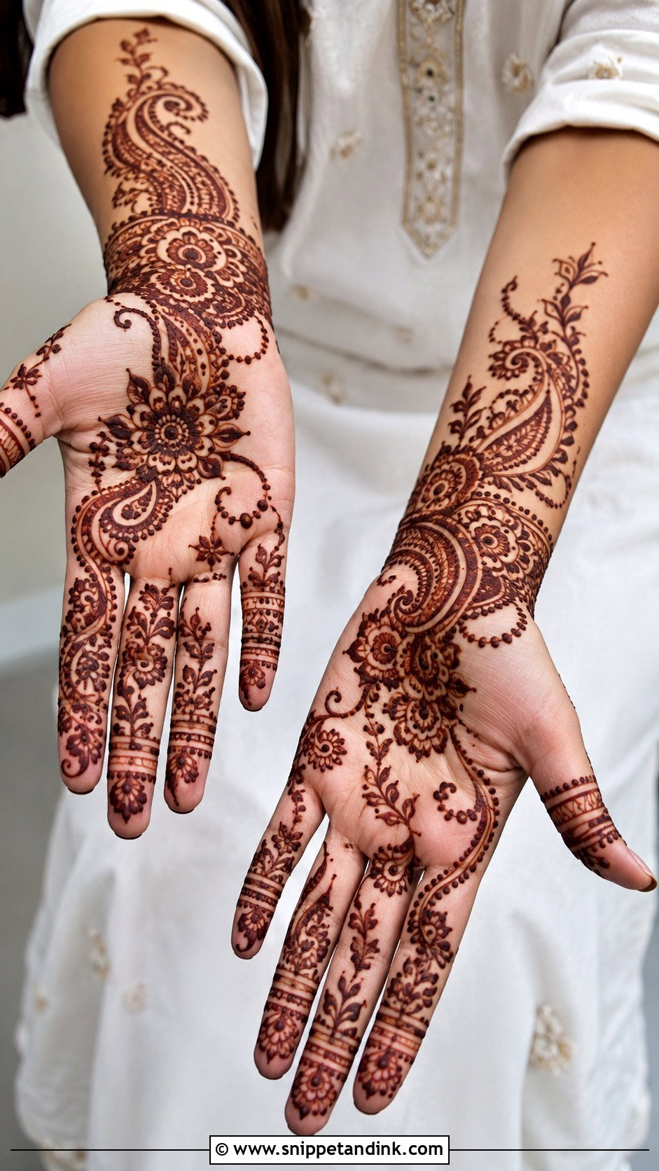 Arabic Front Hand Mehndi Design With Dots - Snippet and Ink - 35 Arabic Front Hand Mehndi Designs
