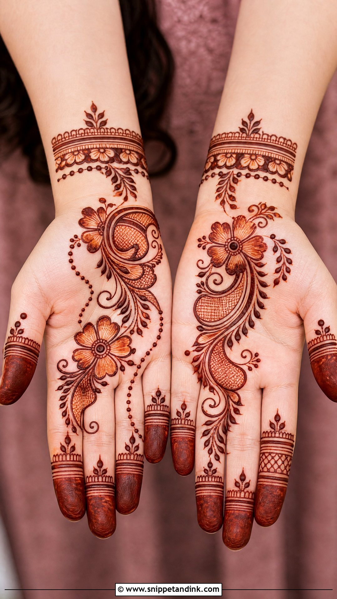 Arabic Front Hand Mehndi Design - Snippet and Ink - 25 Arabic Wedding Mehndi Designs