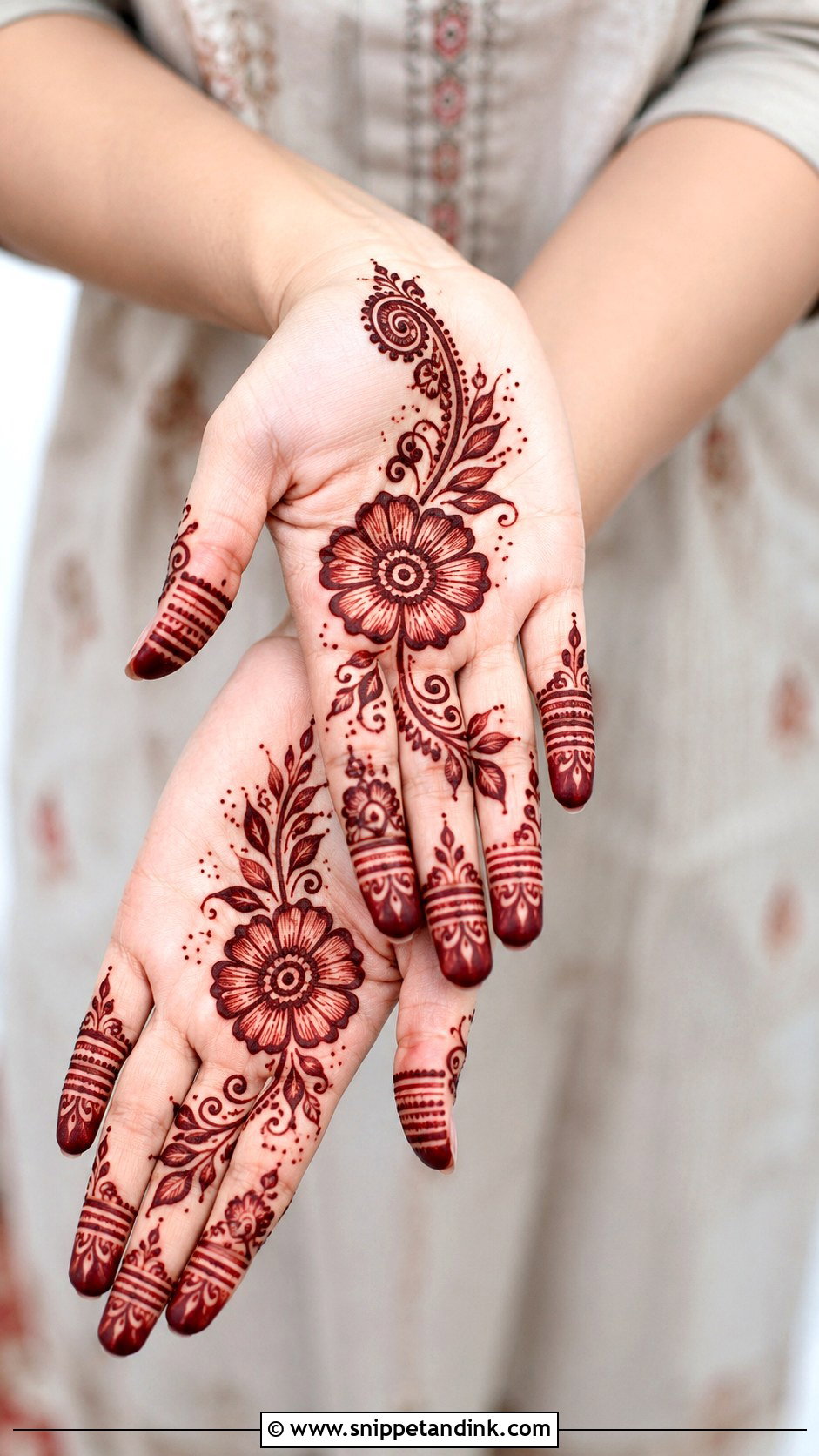 Arabic Front Hand Mehndi For Beginners - Snippet and Ink - 35 Latest Arabic Front Hand Mehndi Designs