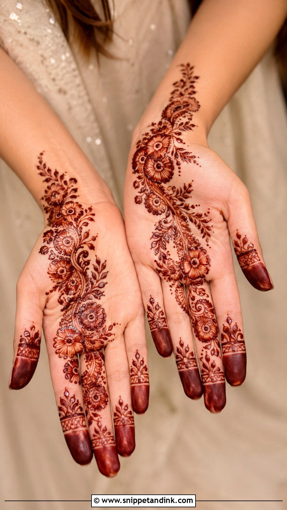 Arabic Front Hand Mehndi For Wedding Guests - Snippet and Ink - 35 Latest Arabic Front Hand Mehndi Designs
