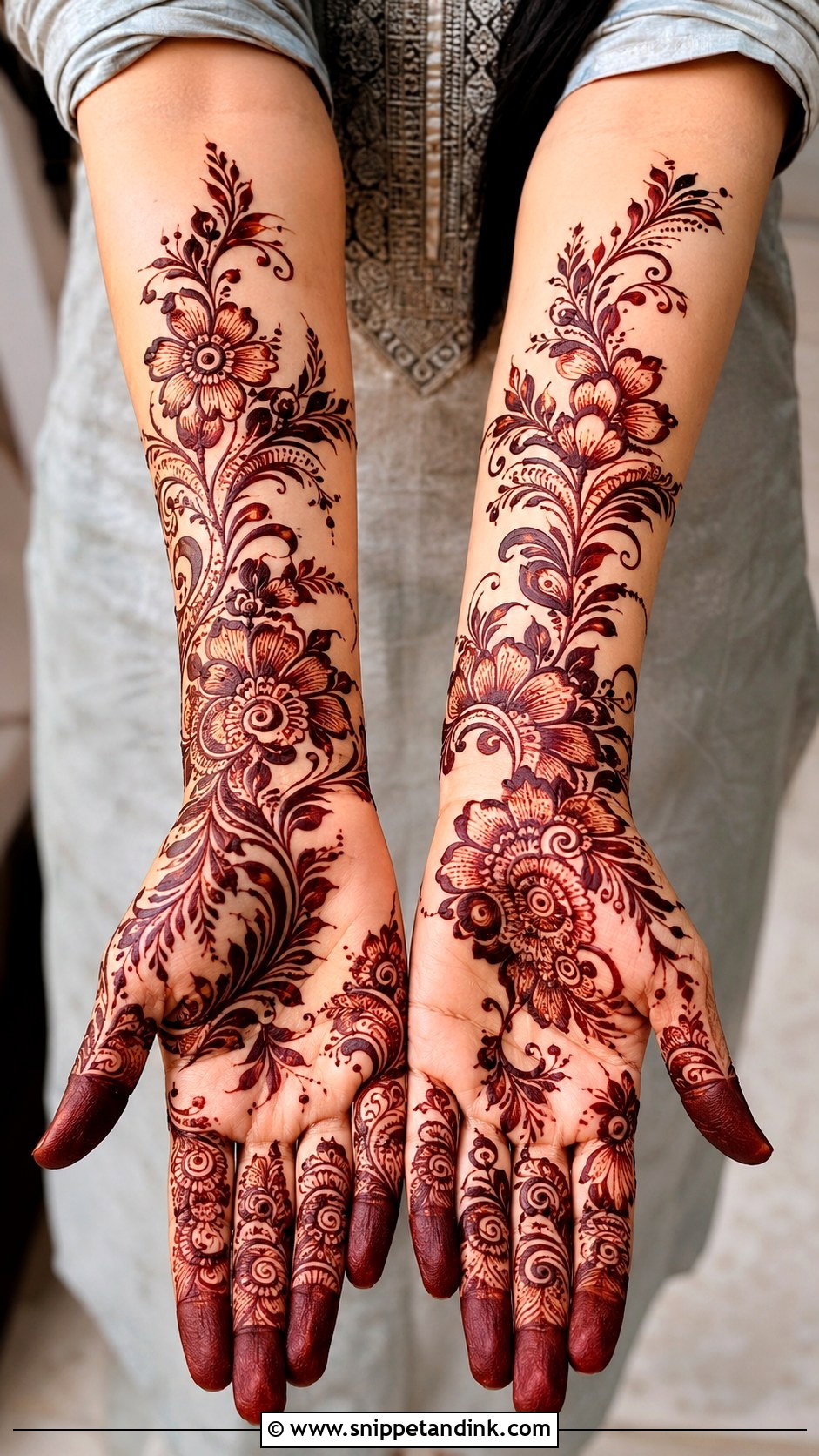 Arabic Full Hand Mehndi Design - Snippet and Ink - 35 Latest Full Hand Mehndi Designs