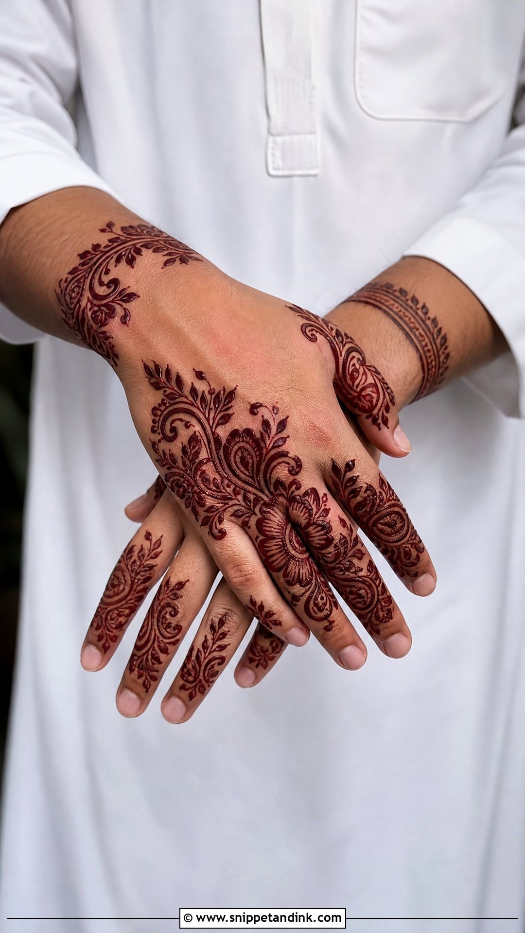 Arabic Groom Mehndi Design - Snippet and Ink - 25 Mehndi Design for Groom Hand Ideas