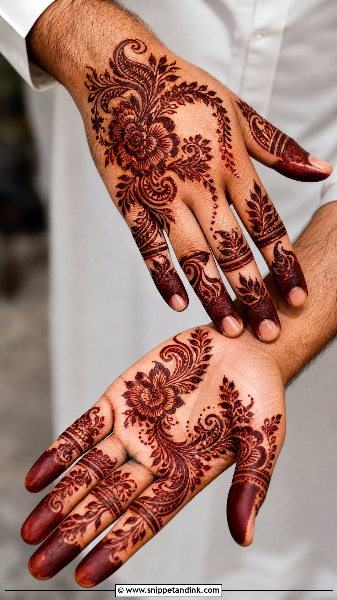 Arabic Groom Mehndi Design - Snippet and Ink - 20 Bridegroom Mehndi Designs
