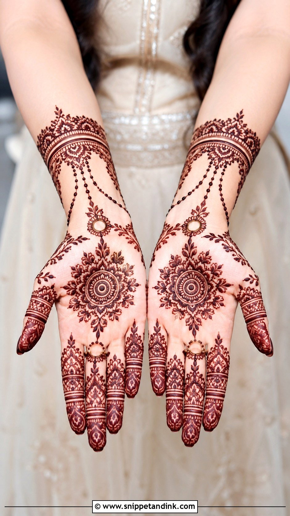 Arabic Haath Phool Front Hand Mehndi Design - Snippet and Ink - 35 Arabic Front Hand Mehndi Designs