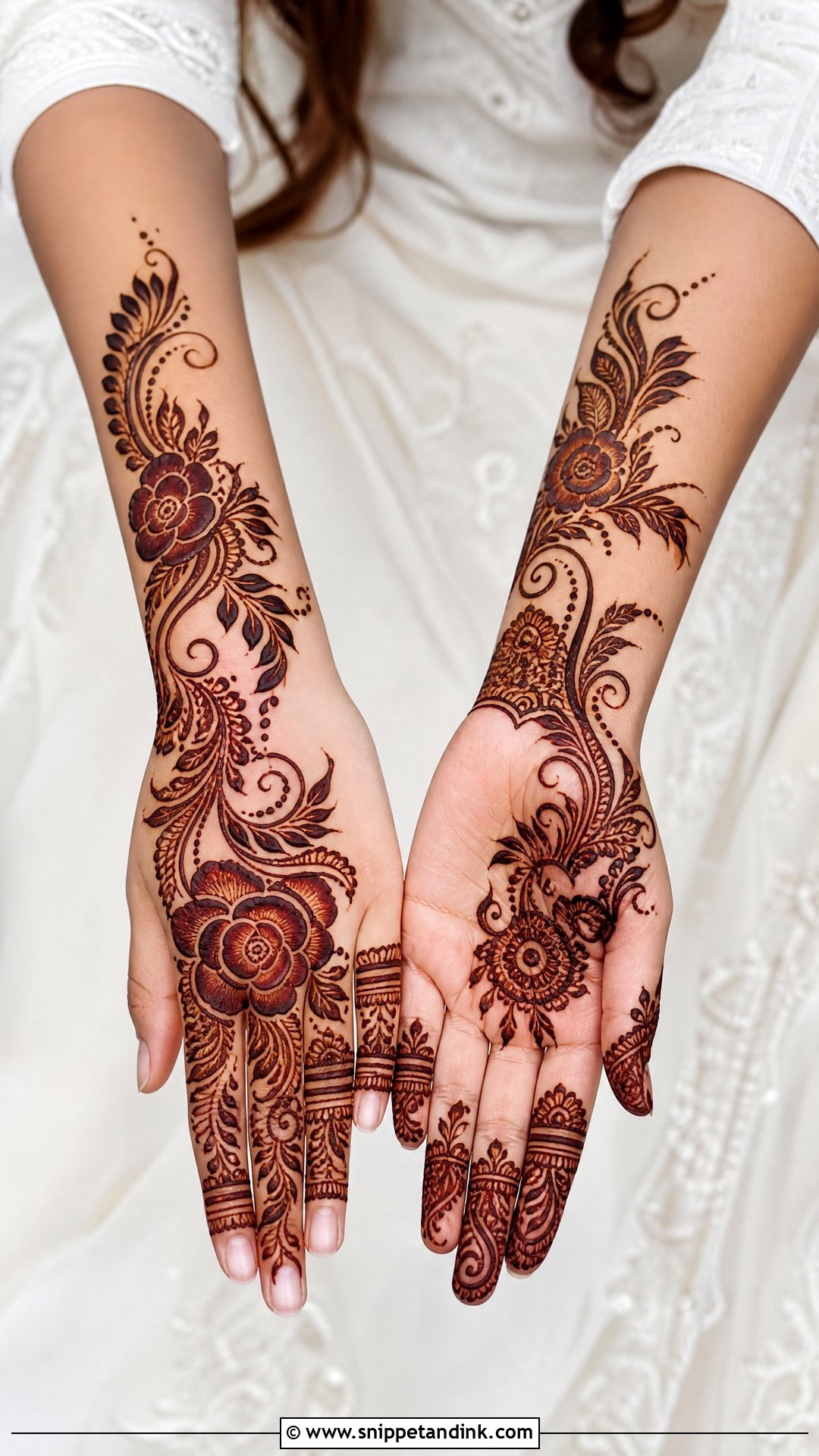 Arabic Half Bridal Mehndi Design - Snippet and Ink - 25 Half Bridal Mehndi Designs