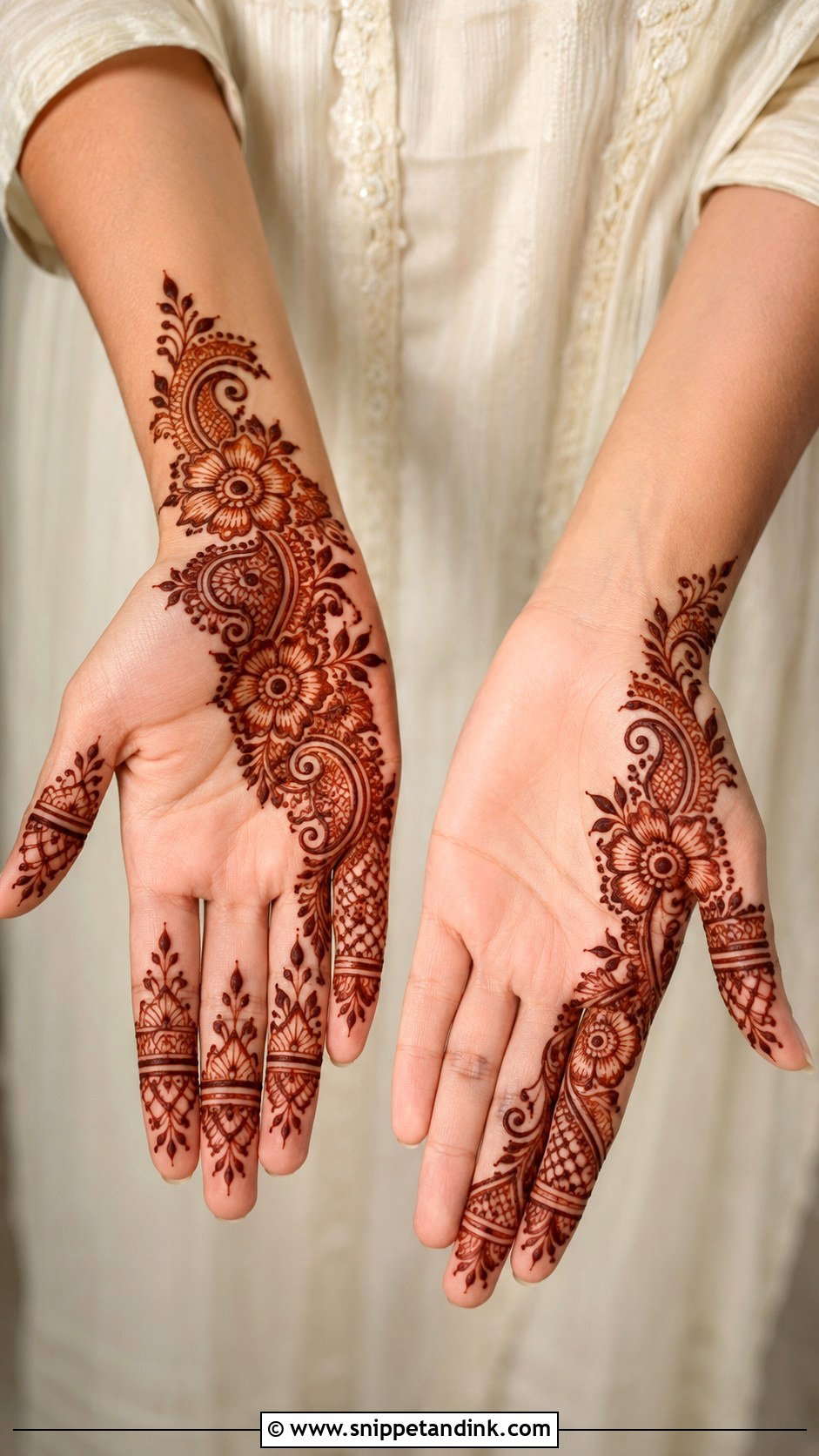 Arabic Half Hand Front Hand Mehndi Design - Snippet and Ink - 35 Arabic Front Hand Mehndi Designs