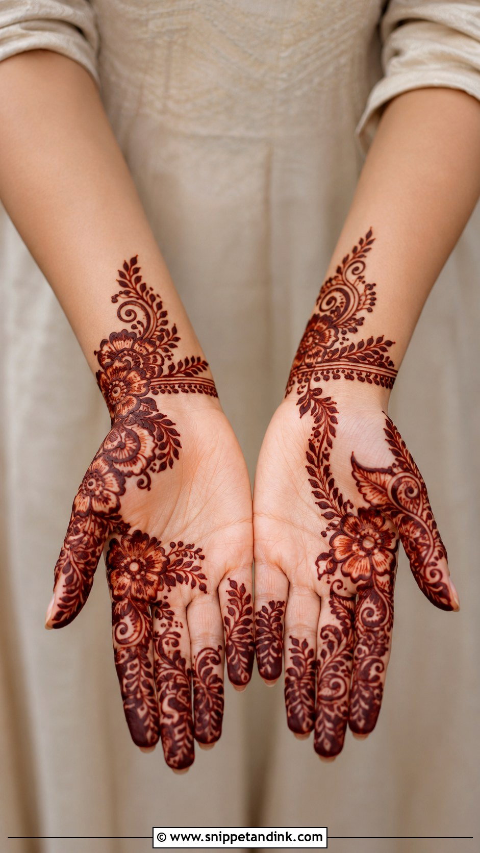 Arabic Half Hand Mehndi Design - Snippet and Ink - 35 Modern Arabic Mehndi Designs