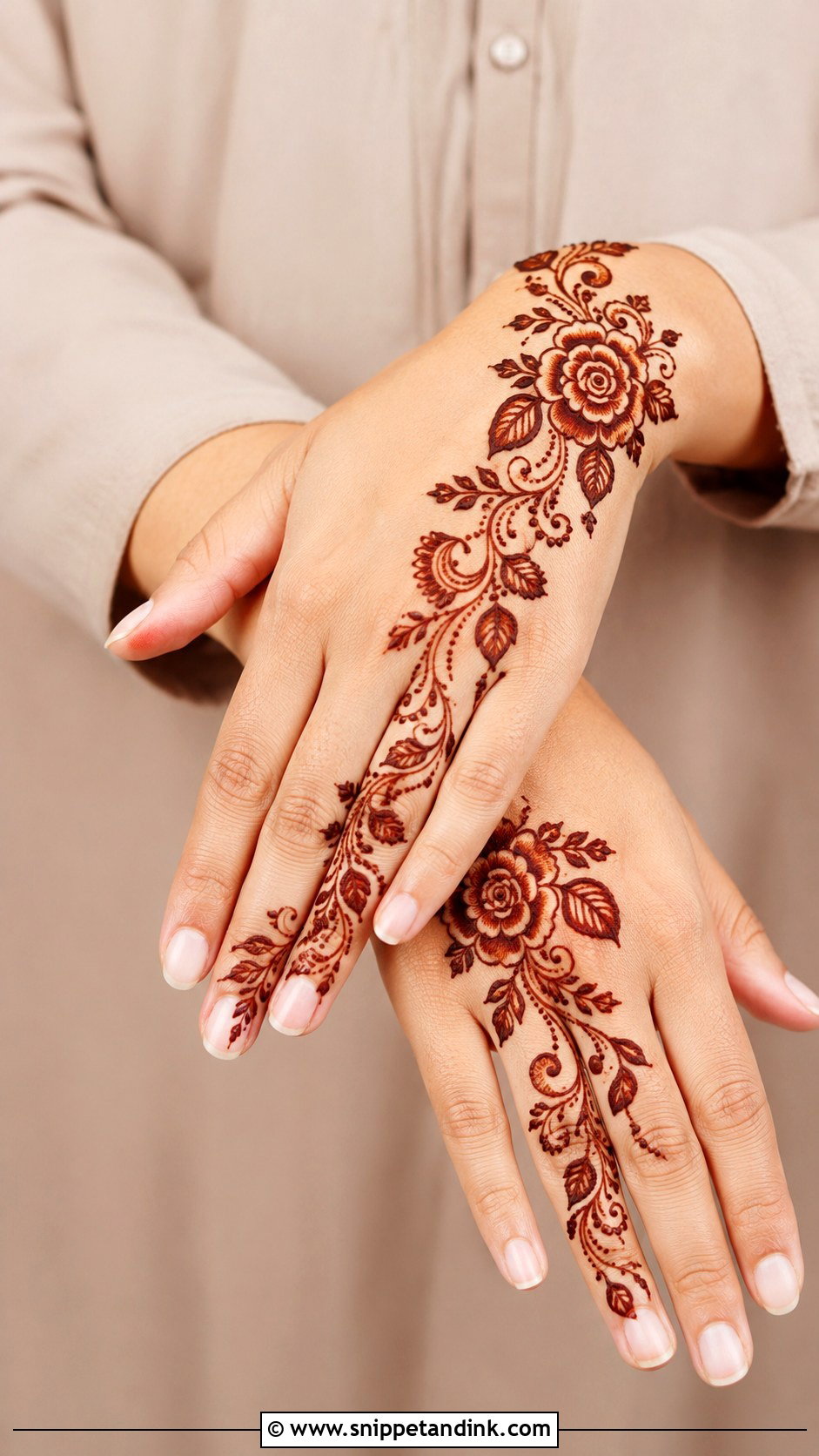 Arabic Half Hand Mehndi Design - Snippet and Ink - 35 Half Hand Mehndi Design Ideas