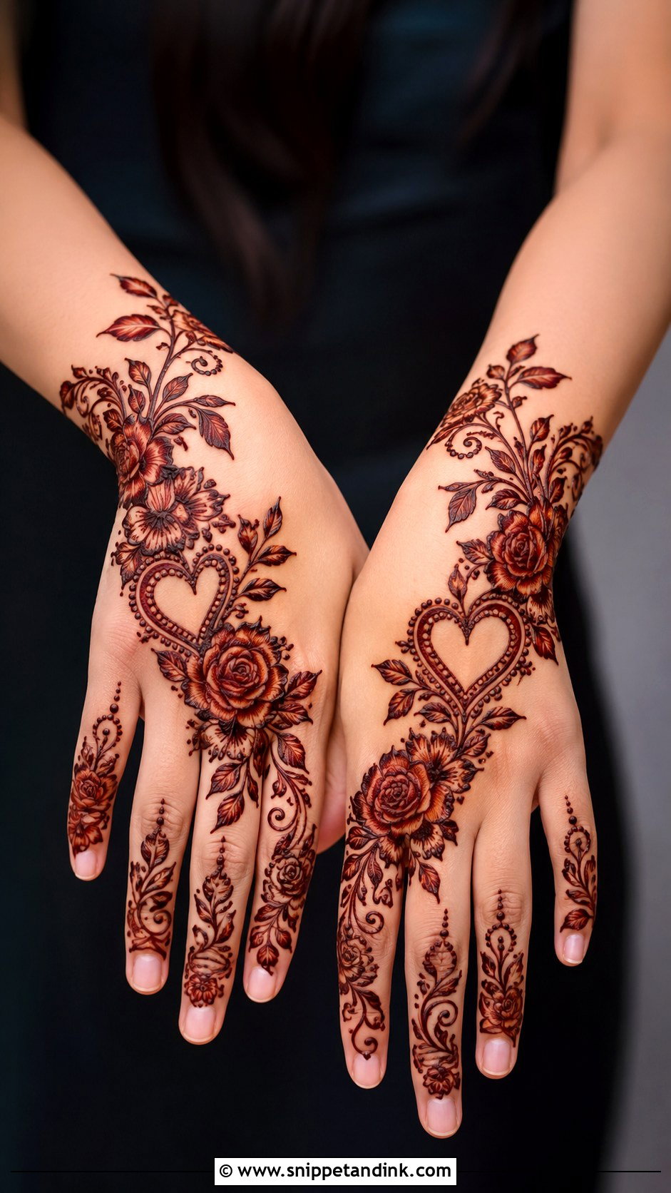 Arabic Heart Mehndi Design - Snippet and Ink - 30 Heart Mehndi Designs