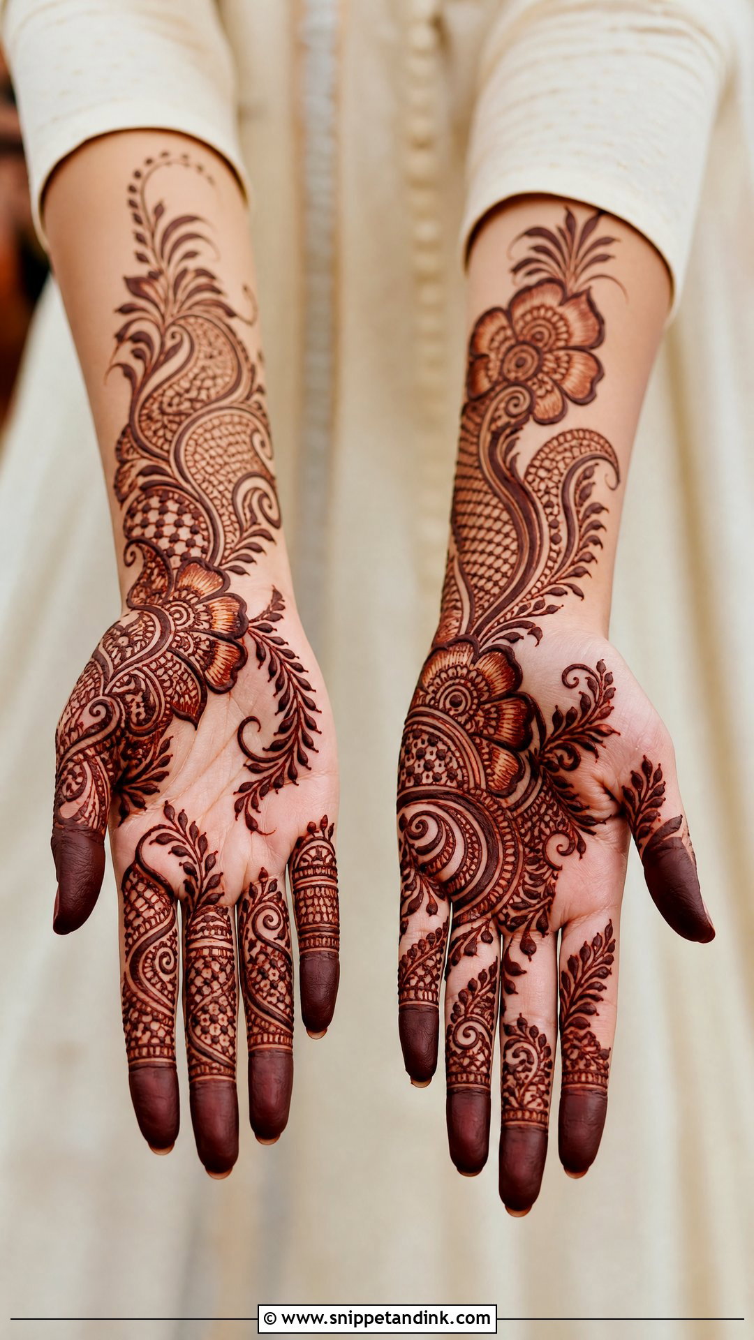 Arabic Heavy Mehndi Design - Snippet and Ink - 35 Arabic Mehndi Designs
