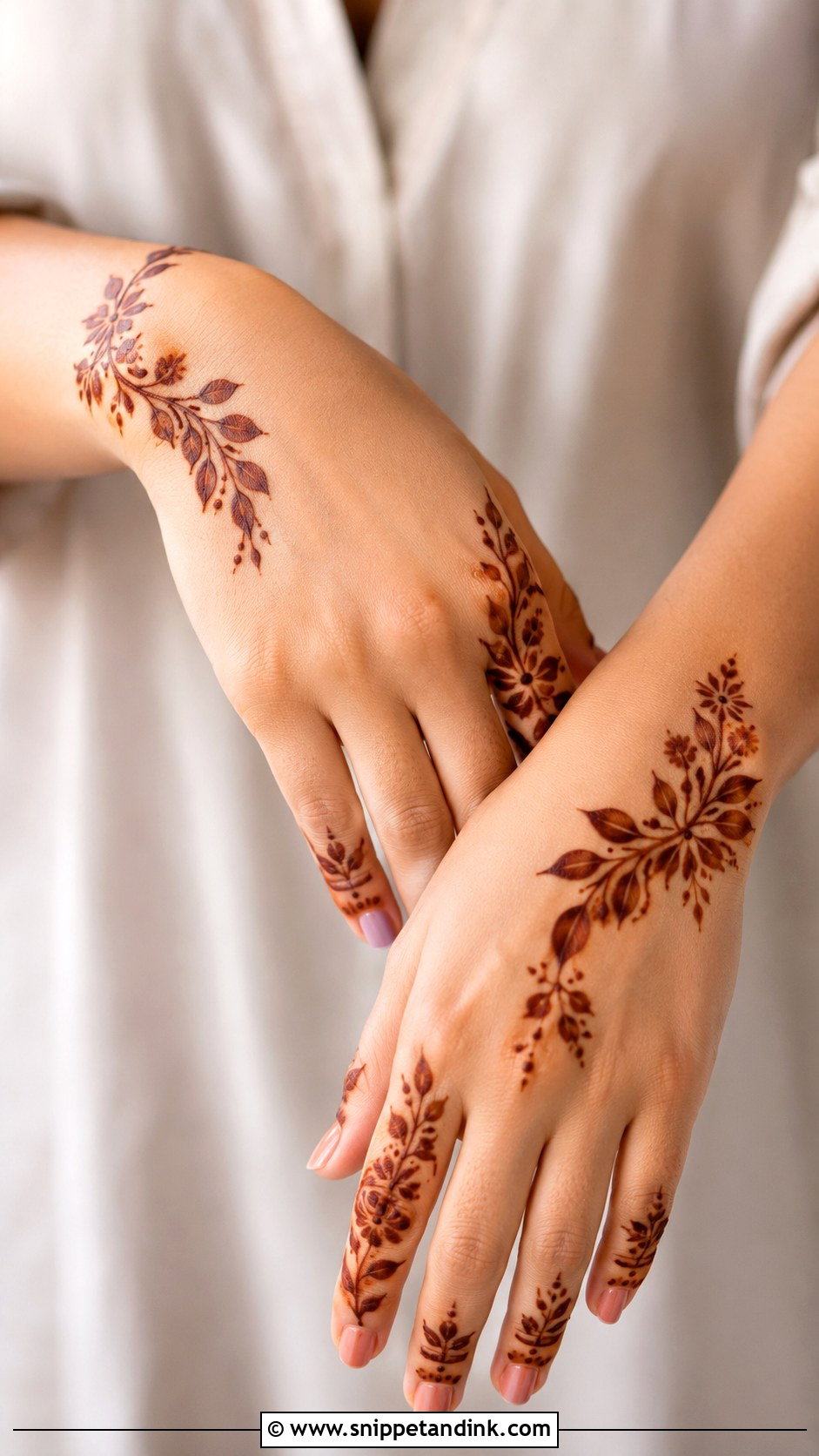 Arabic Leaf Mehndi Design - Snippet and Ink - 35 Modern Arabic Mehndi Designs