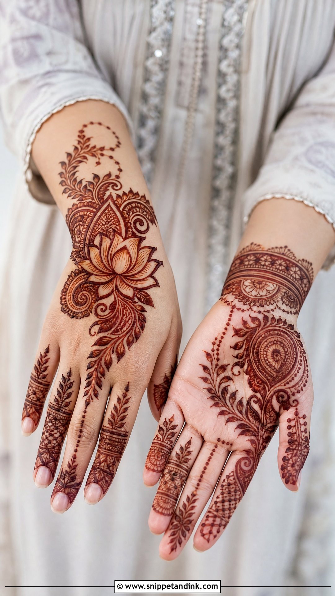 Arabic Lotus Mehndi Design - Snippet and Ink - 35 Arabic Mehndi Designs