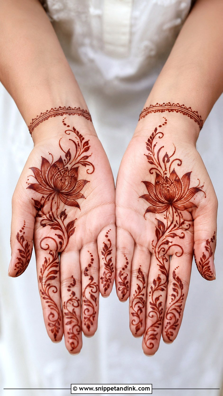 Arabic Lotus Mehndi Design - Snippet and Ink - 35 Simple Arabic Mehndi Designs