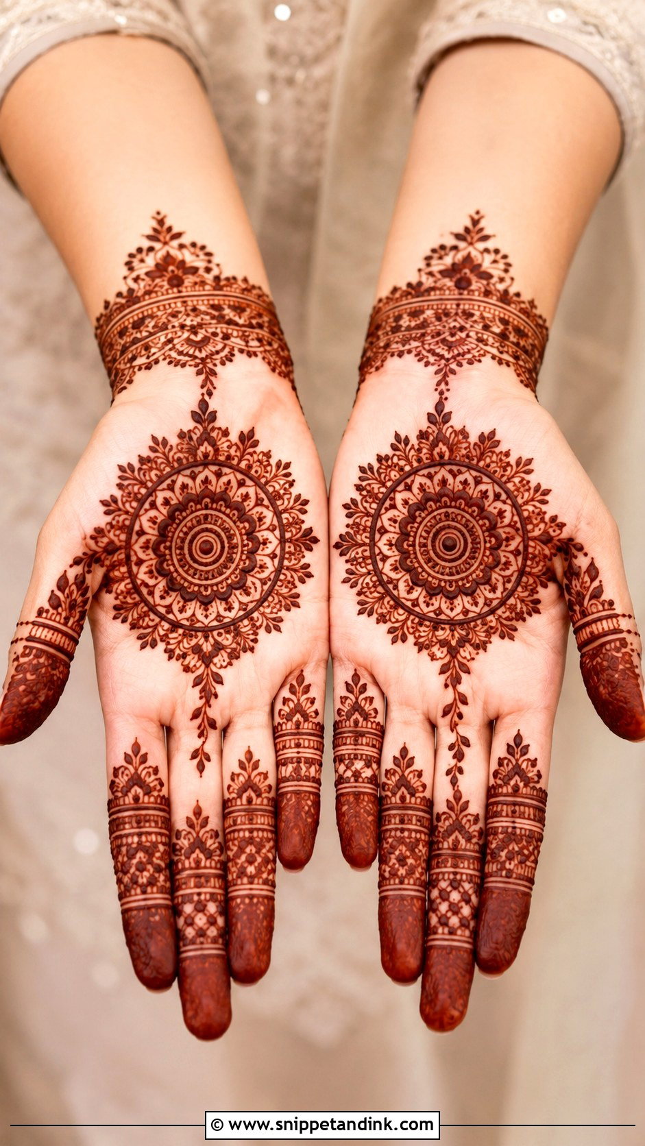 Arabic Mandala Front Hand Mehndi Design - Snippet and Ink - 35 Arabic Front Hand Mehndi Designs