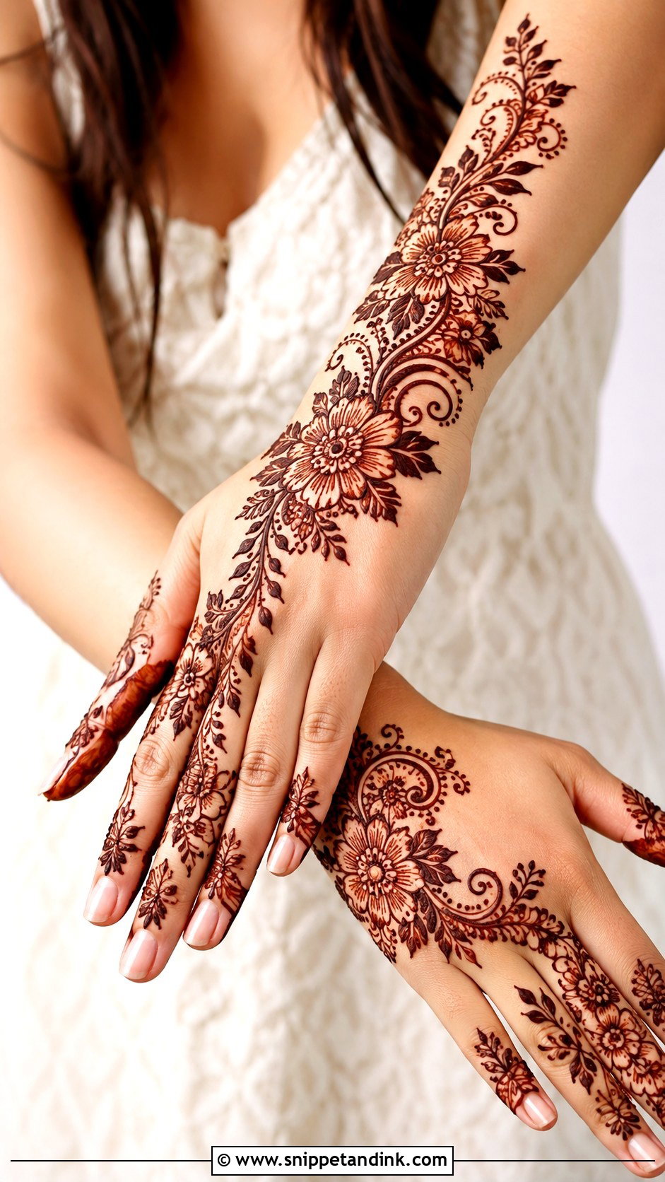 Arabic Mehndi Design For Back Hand - Snippet and Ink - 35 Mehndi Designs Book