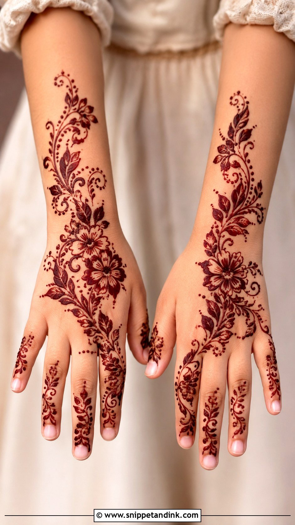 Arabic Mehndi Design For Kids - Snippet and Ink - 30 Kids Children Mehndi Designs