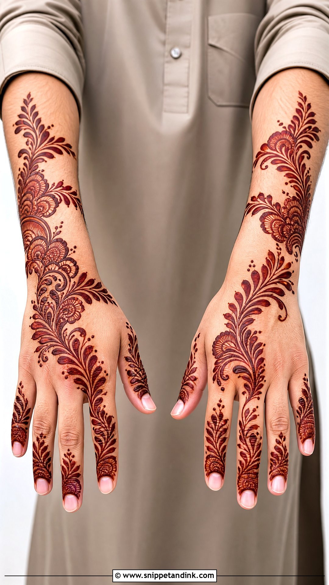 Arabic Men Mehndi Design - Snippet and Ink - 25 Men Mehndi Designs