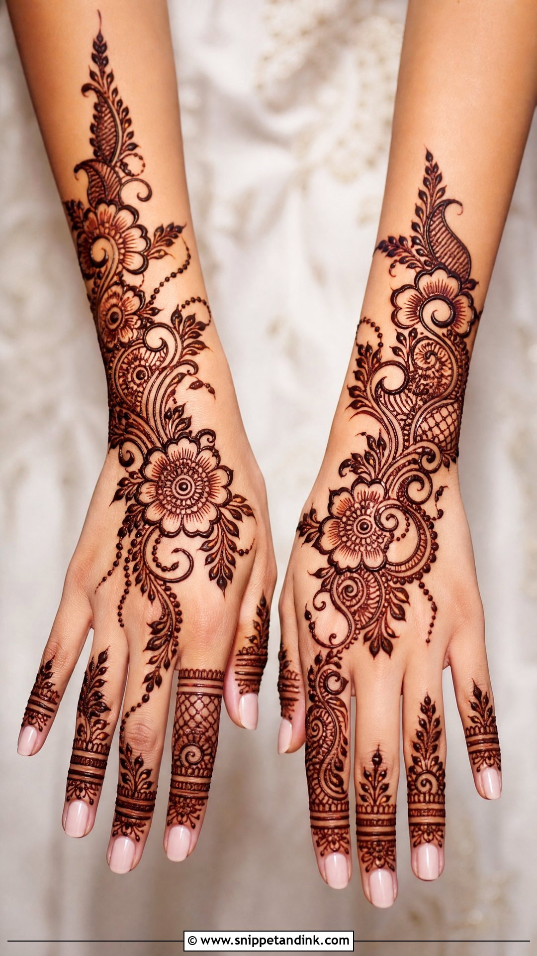 Arabic Muslim Bridal Mehndi Design - Snippet and Ink - 30 Unique Muslim Bridal Mehndi Designs