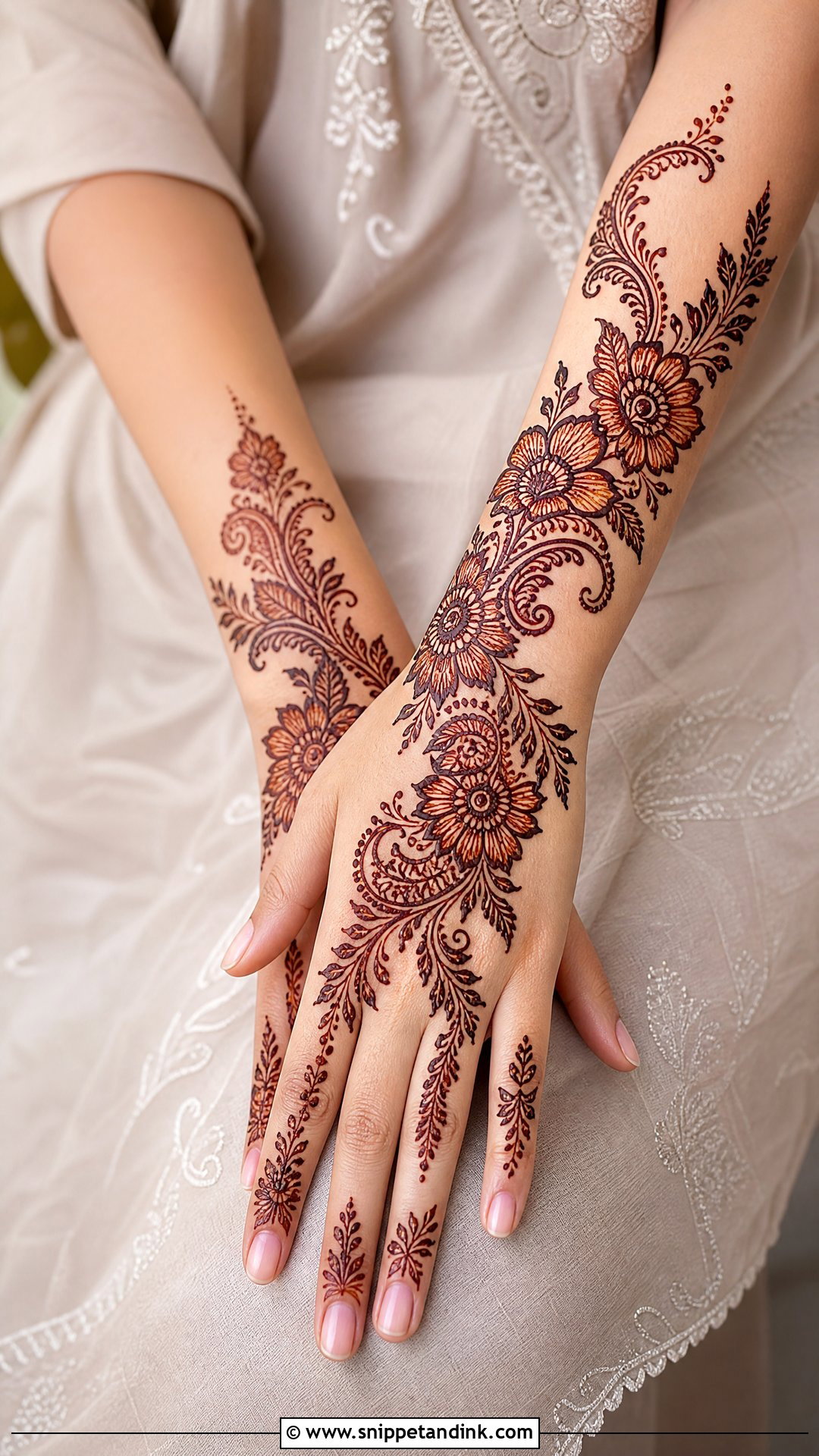 Arabic Nikkah Mehndi Design - Snippet and Ink - 30 Nikkah Mehndi Designs