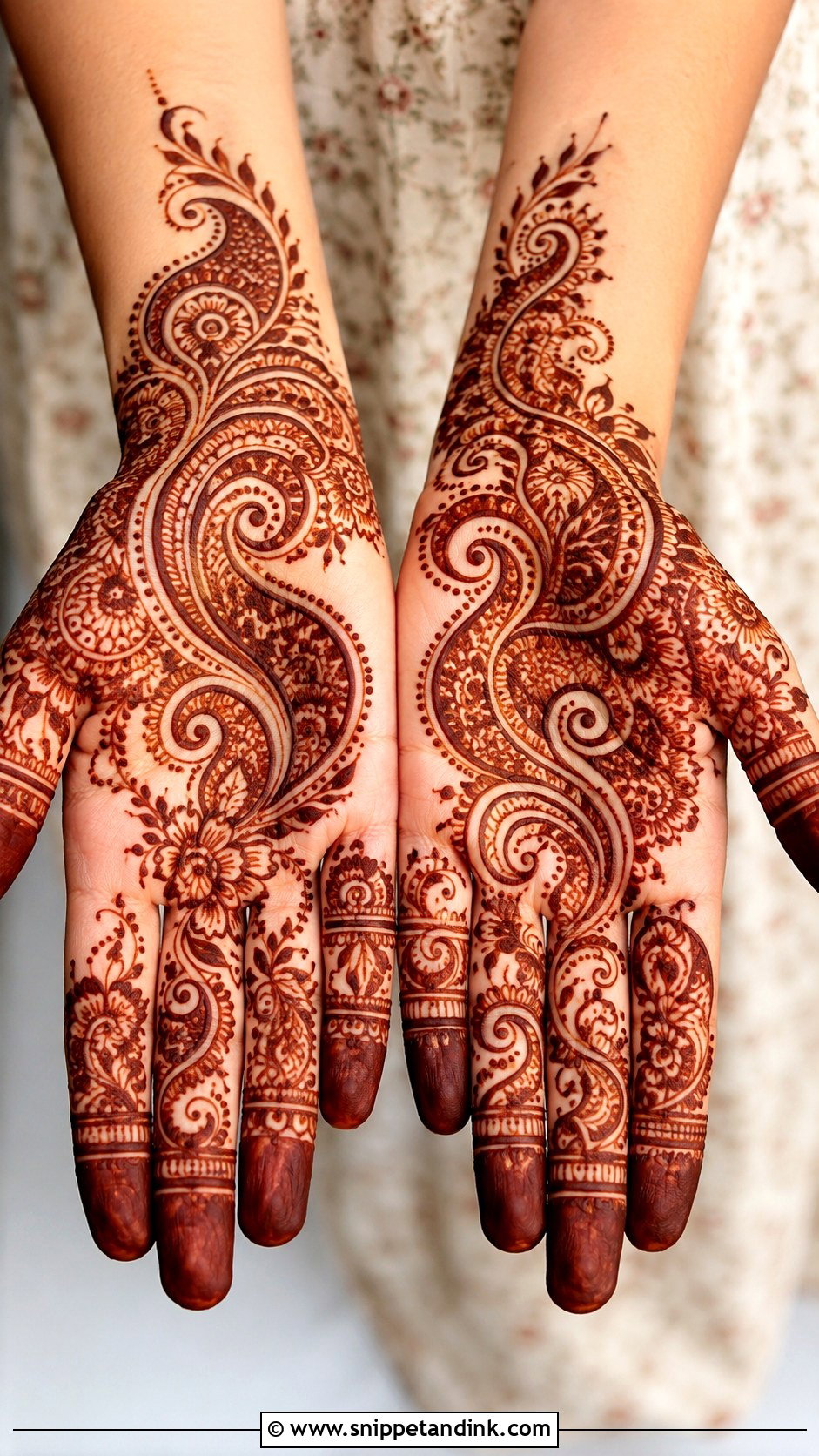 Arabic Paisley Front Hand Mehndi Design - Snippet and Ink - 35 Arabic Front Hand Mehndi Designs