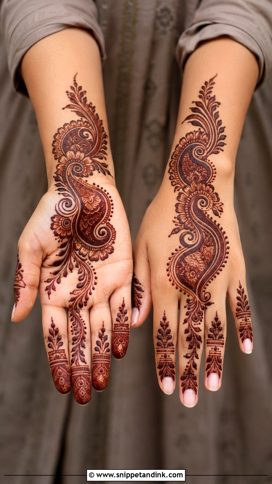 Arabic Paisley Mehndi Design - Snippet and Ink - 35 Modern Arabic Mehndi Designs