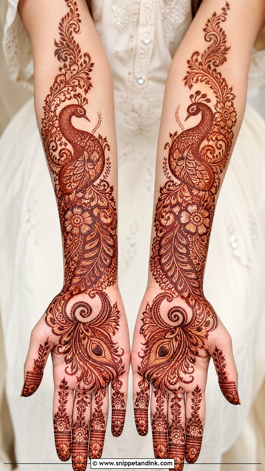 Arabic Peacock Bridal Mehndi - Snippet and Ink - 25 Arabic Mehndi Designs Brides