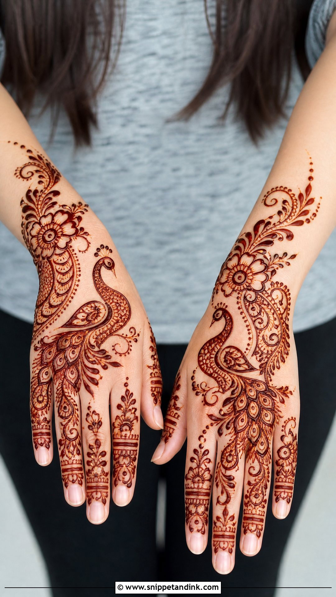 Arabic Peacock Mehndi Design - Snippet and Ink - 35 Arabic Mehndi Designs