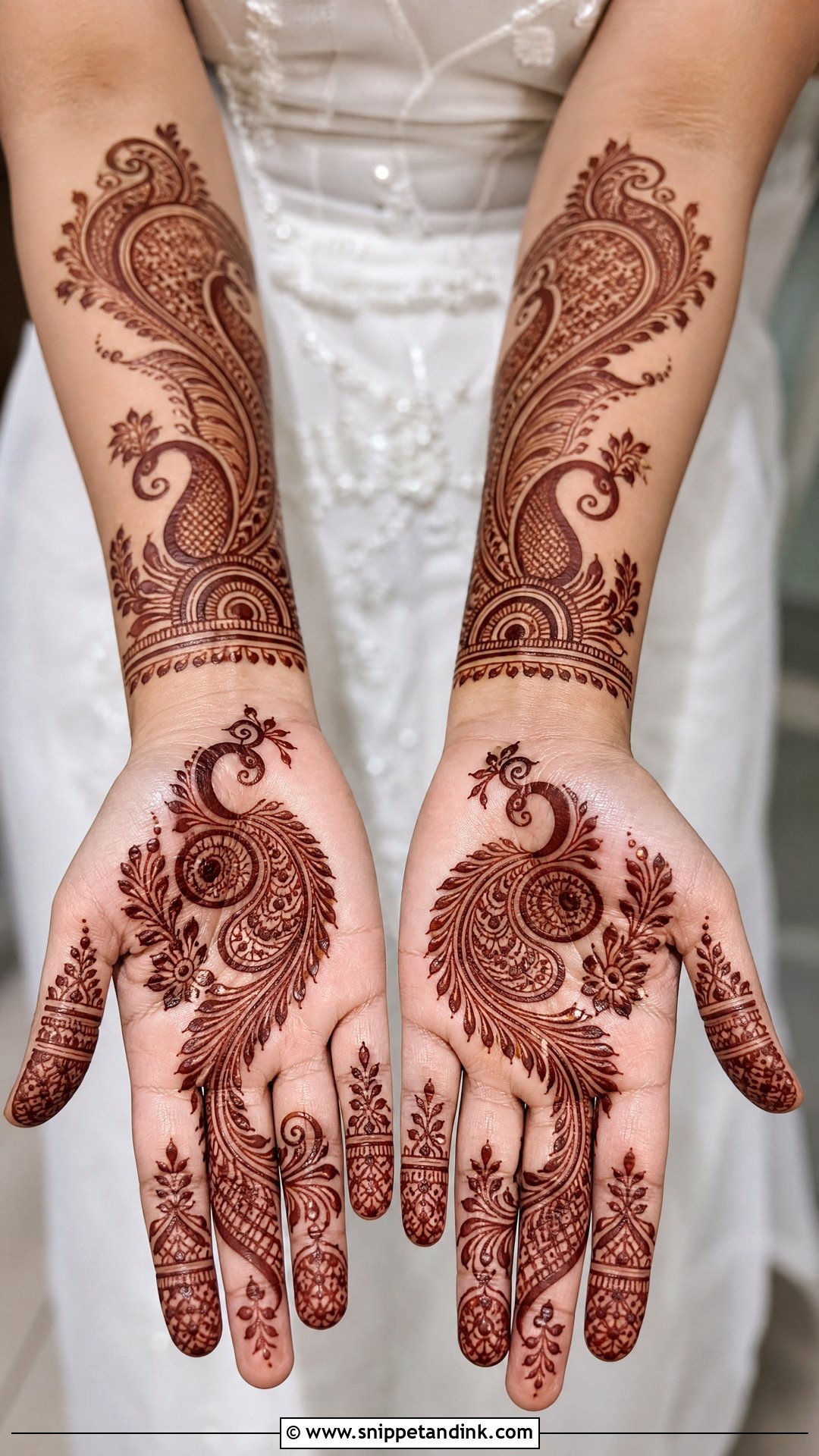 Arabic Peacock Wedding Mehndi Design - Snippet and Ink - 25 Arabic Wedding Mehndi Designs