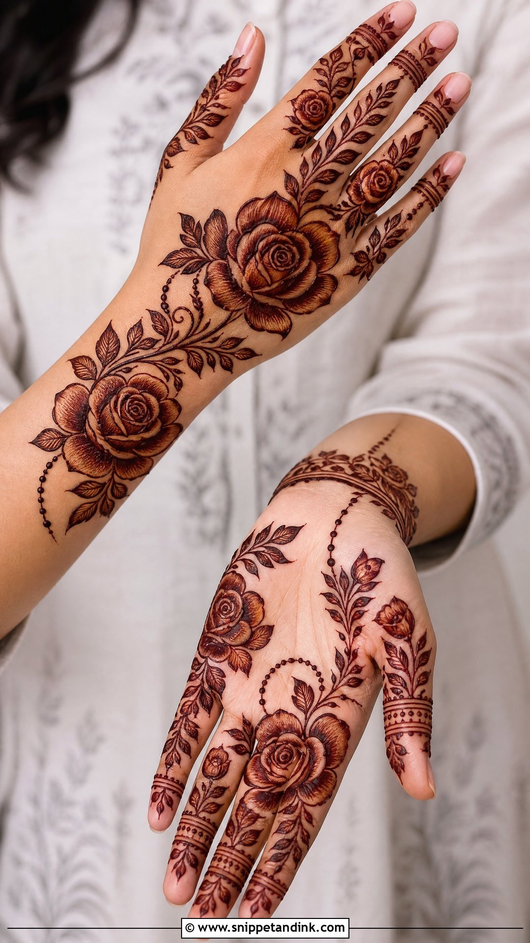 Arabic Rose Bridal Mehndi Design - Snippet and Ink - 25 Arabic Wedding Mehndi Designs